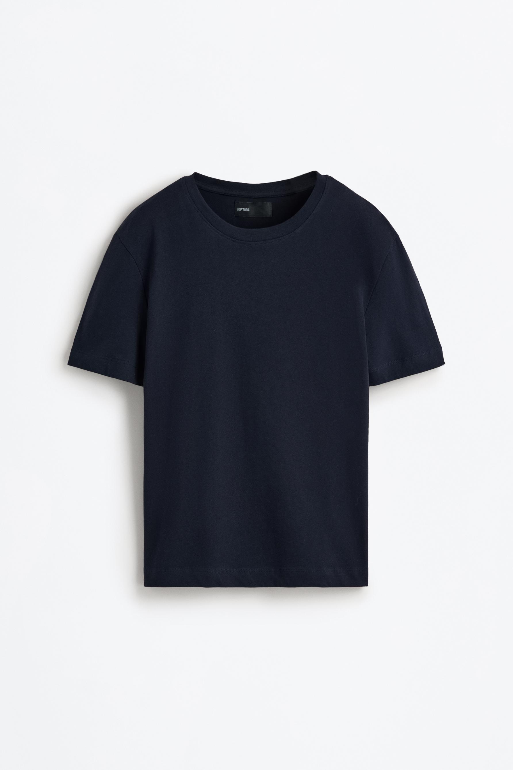 Basic round neck T-shirt — NAVY