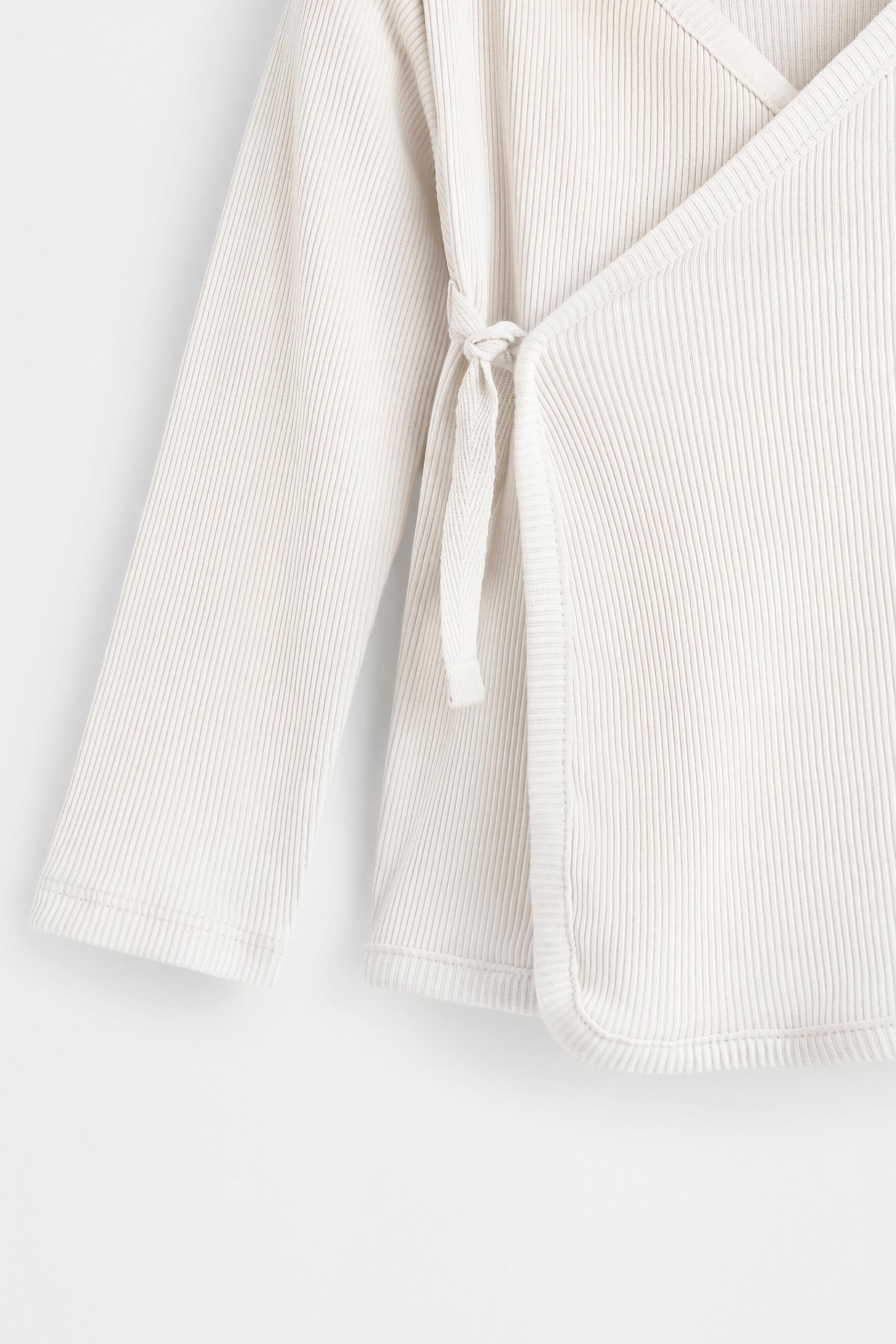 Ribbed T-shirt, footed leggings and hat co-ord — ECRU