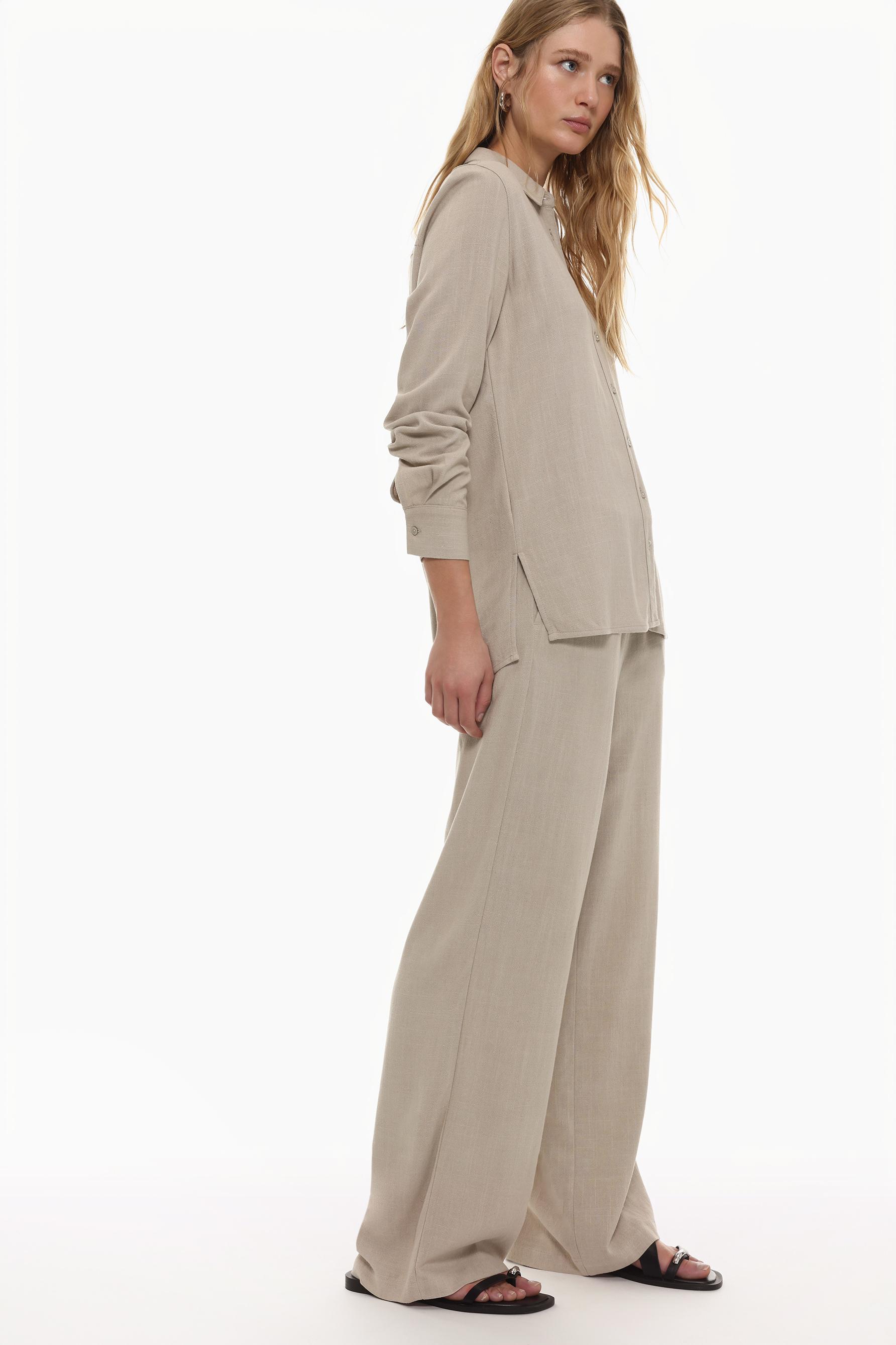 skinny wide leg trousers