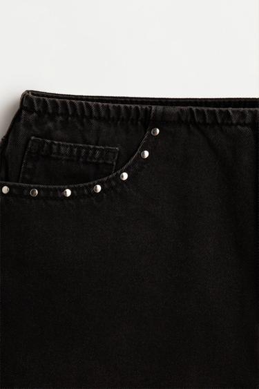 Studded denim shorts — BLACK 7