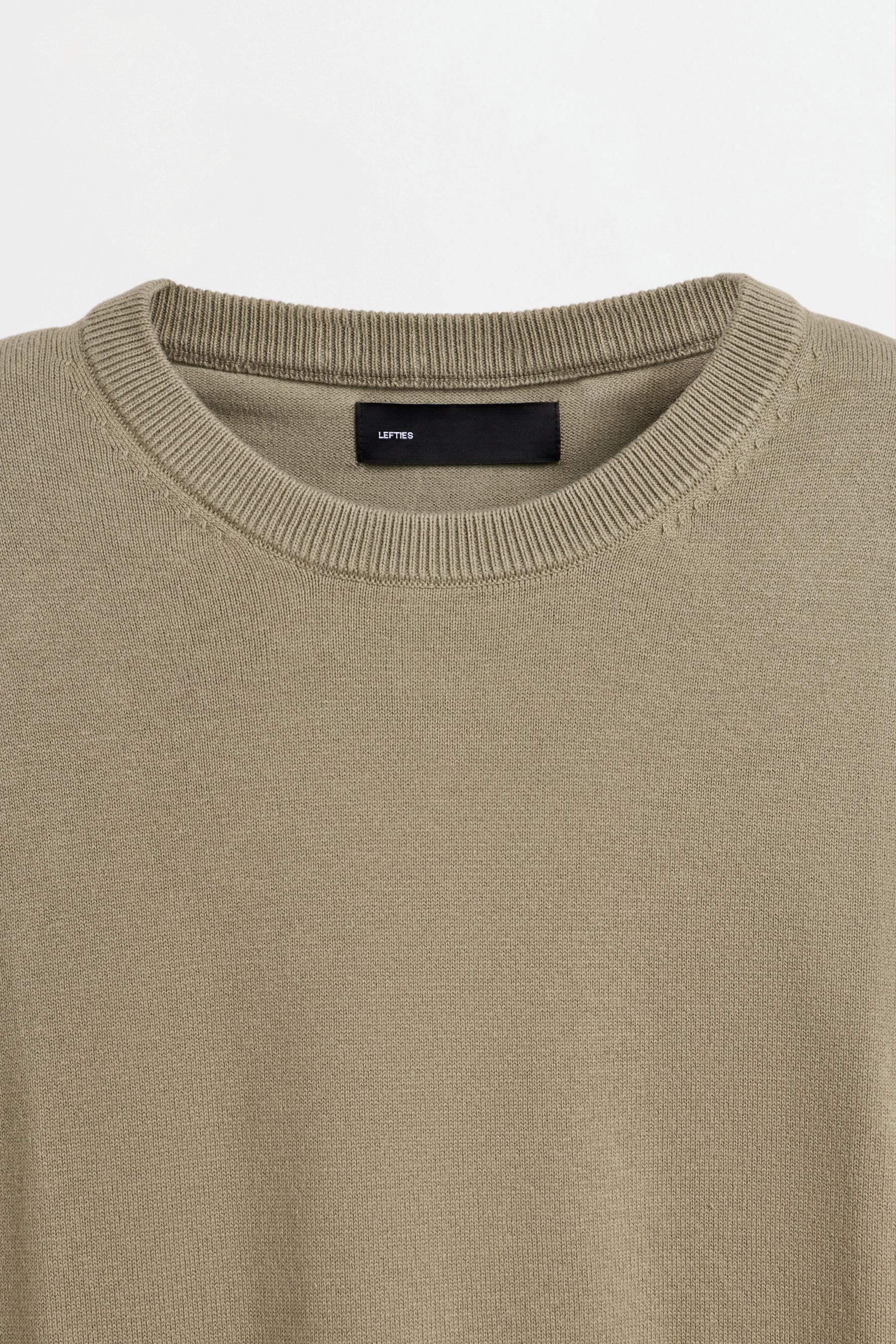 Basic round neck sweater — KHAKI