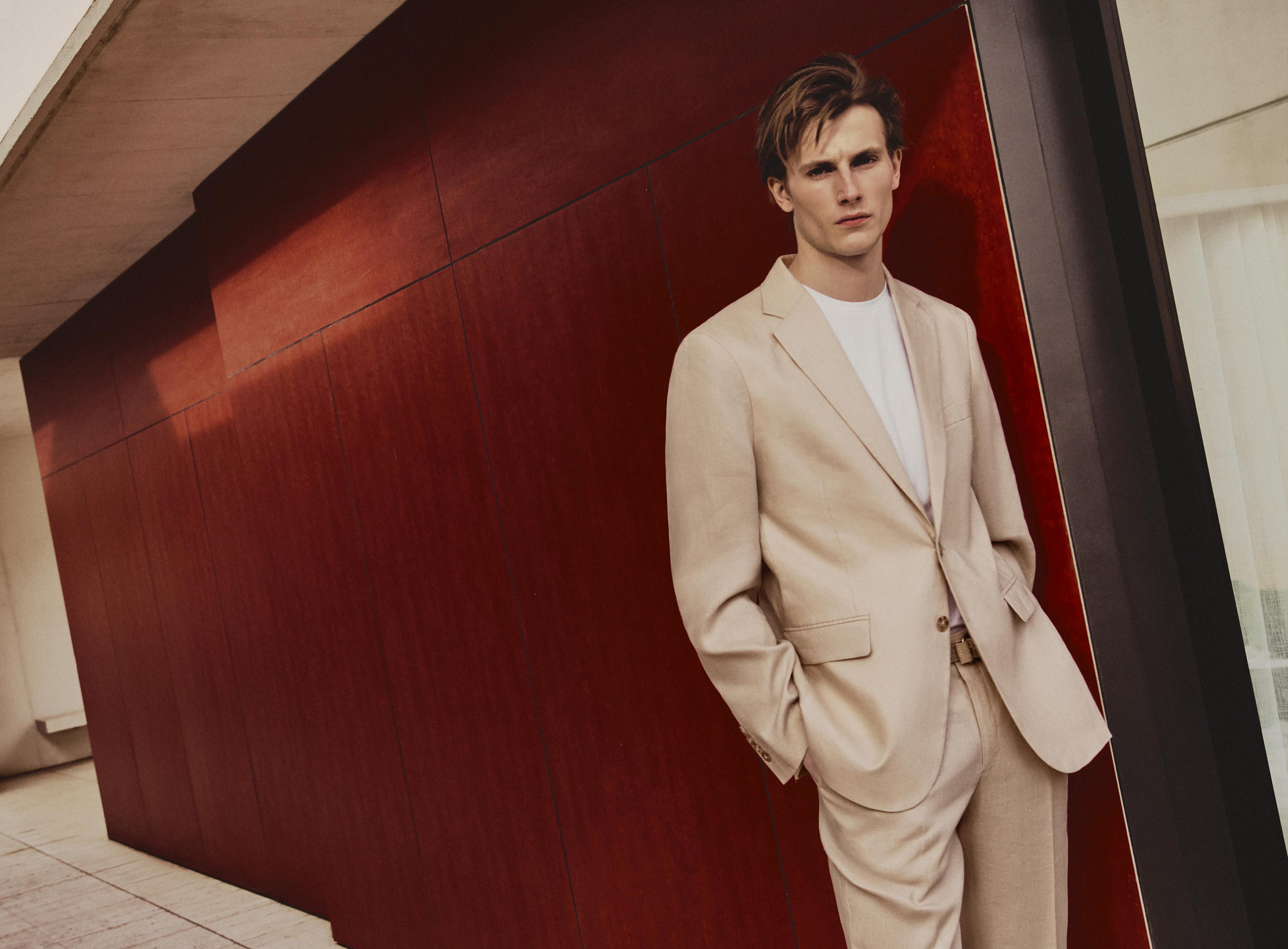 100% linen suit blazer — ECRU