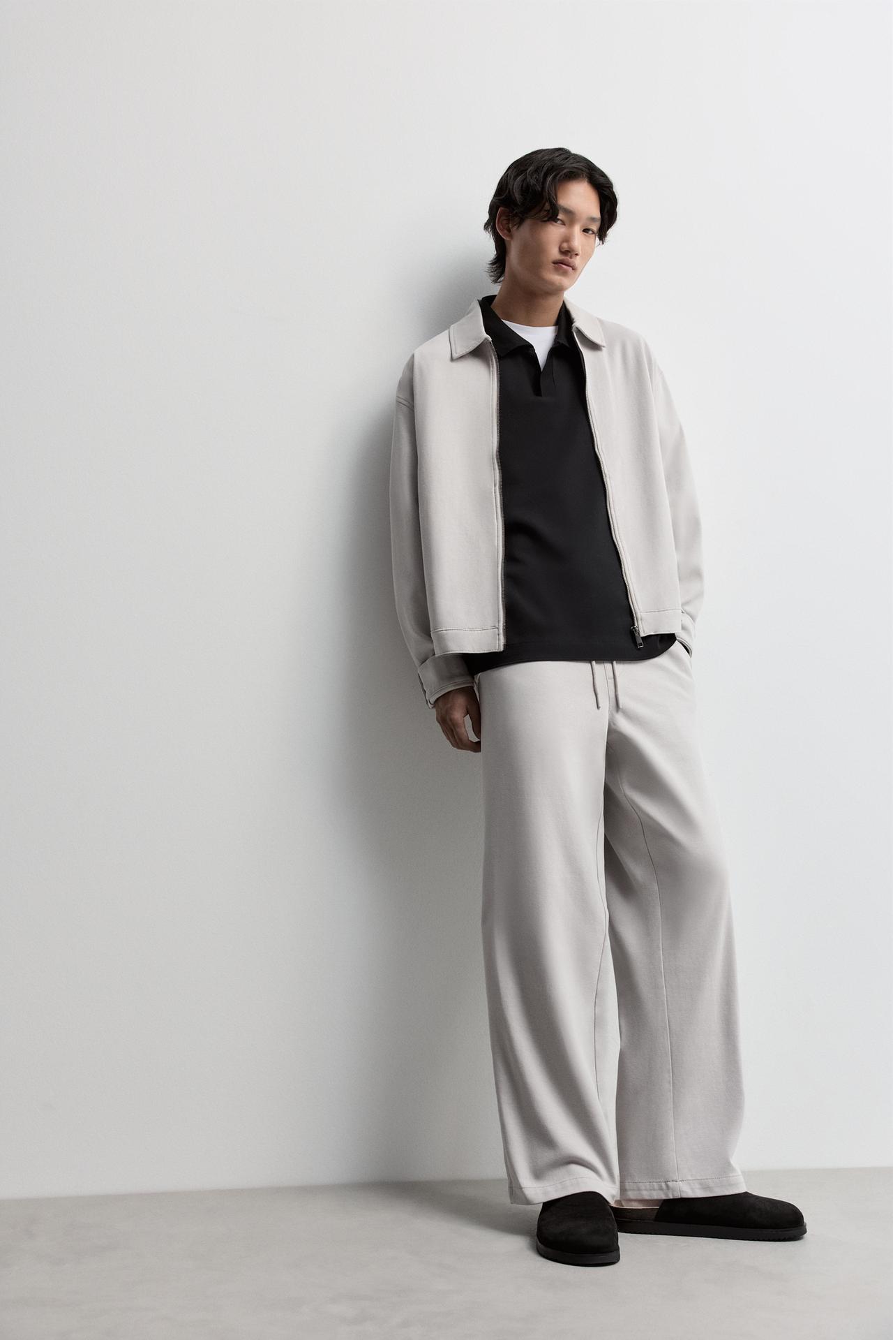 Wide-leg jogger trousers — GREY