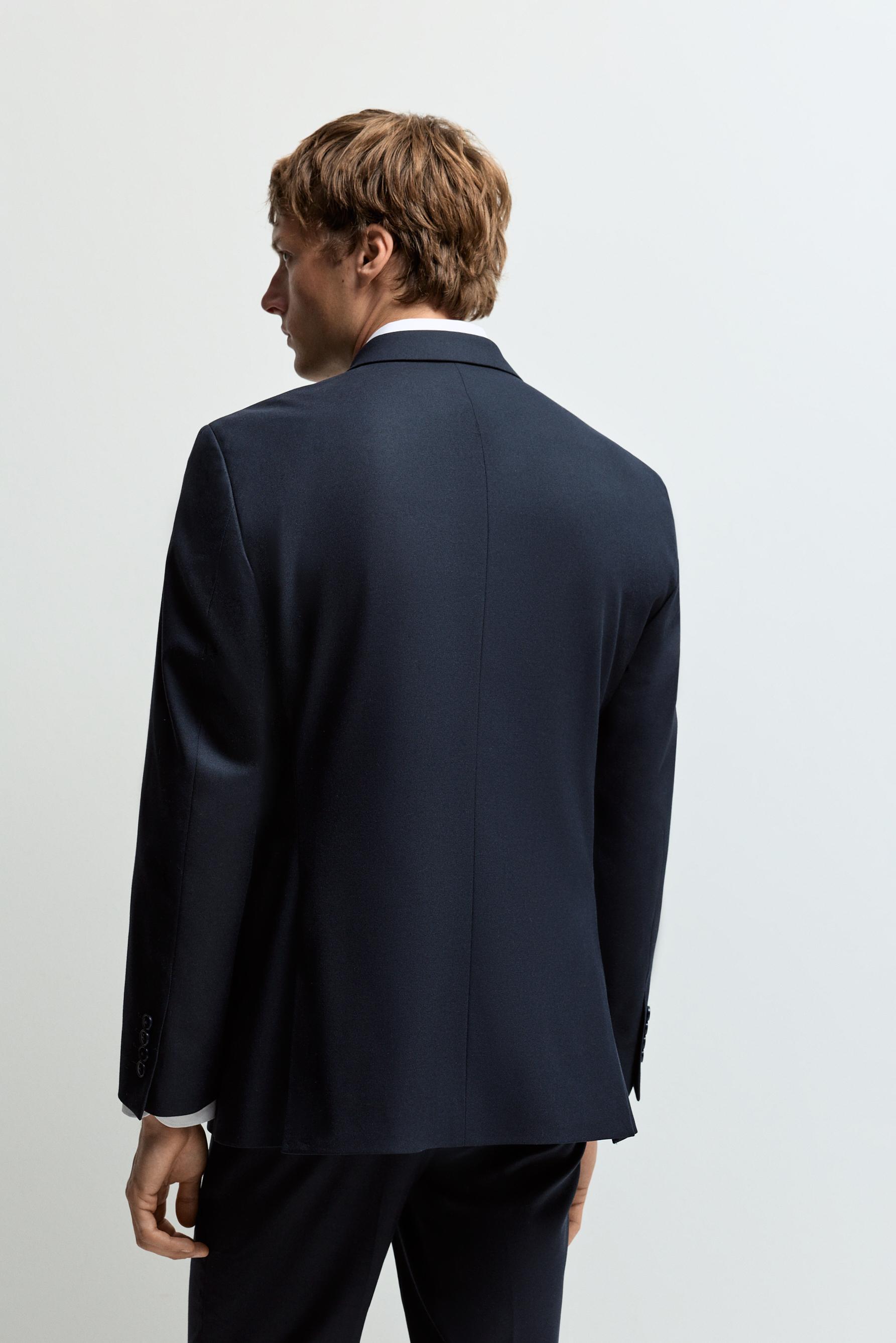 Slim fit double-breasted blazer — NAVY