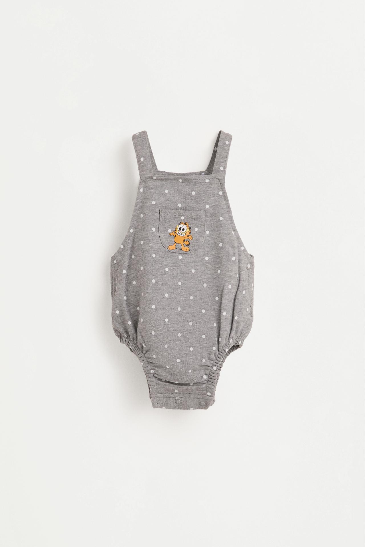 Garfield ©Nickelodeon T-shirt and overall set — GREY MARL