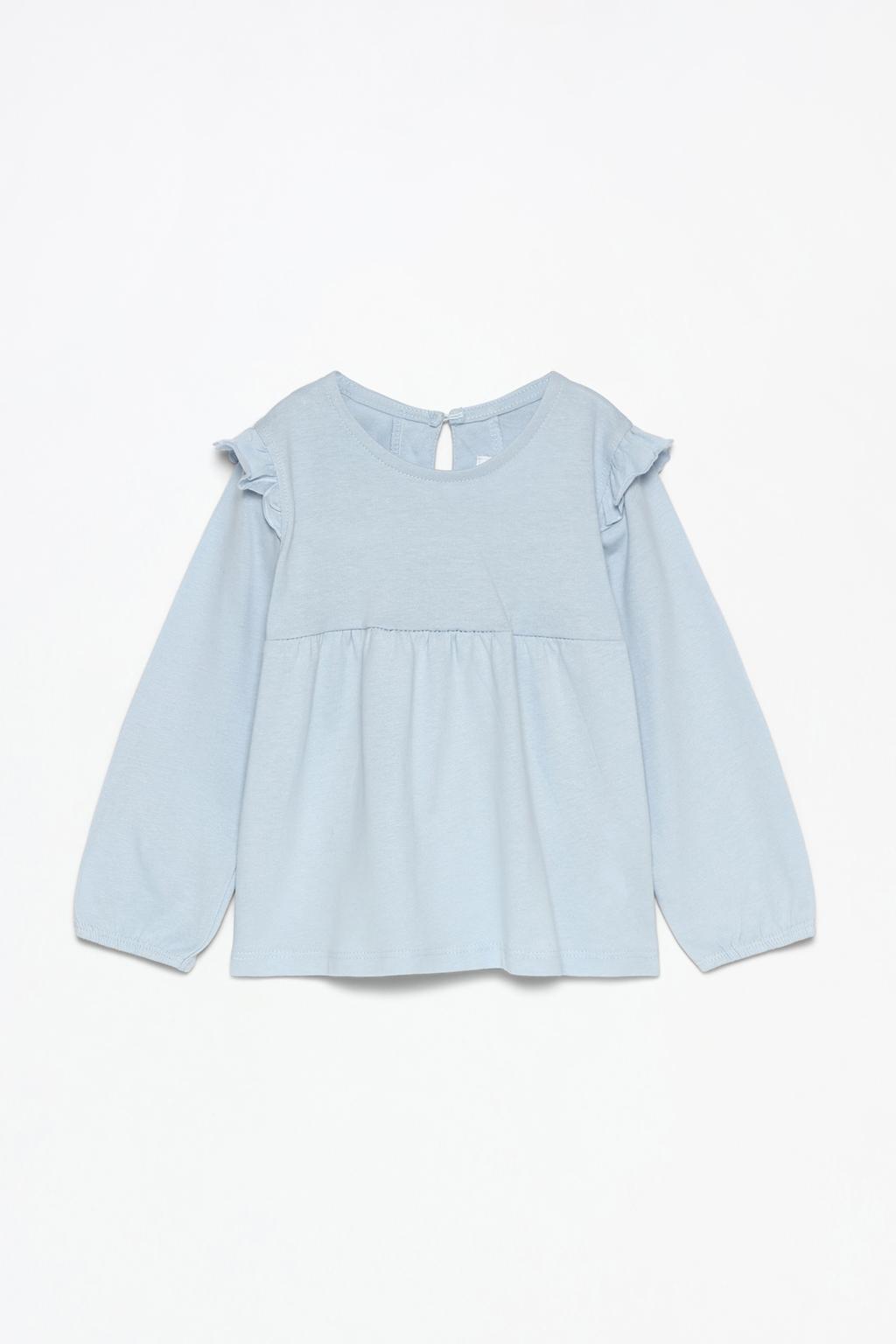 Long sleeve ruffled T-shirt