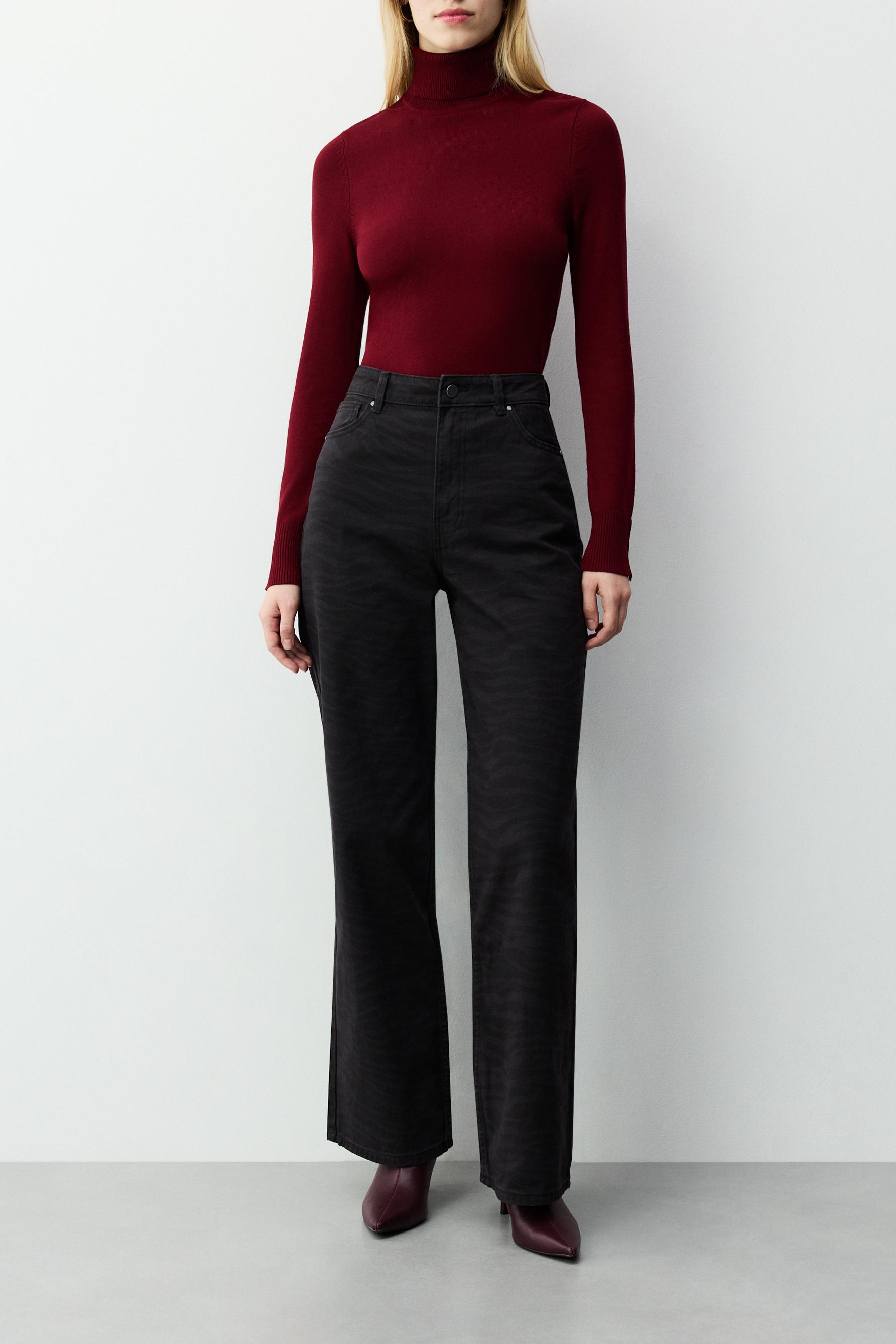 Jeans slim wide animal print