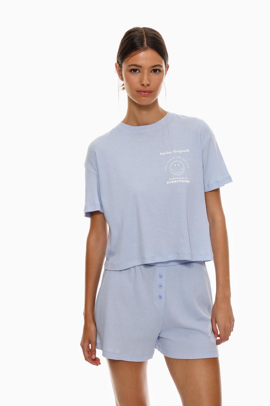 Smiley® ribbed short pyjamas