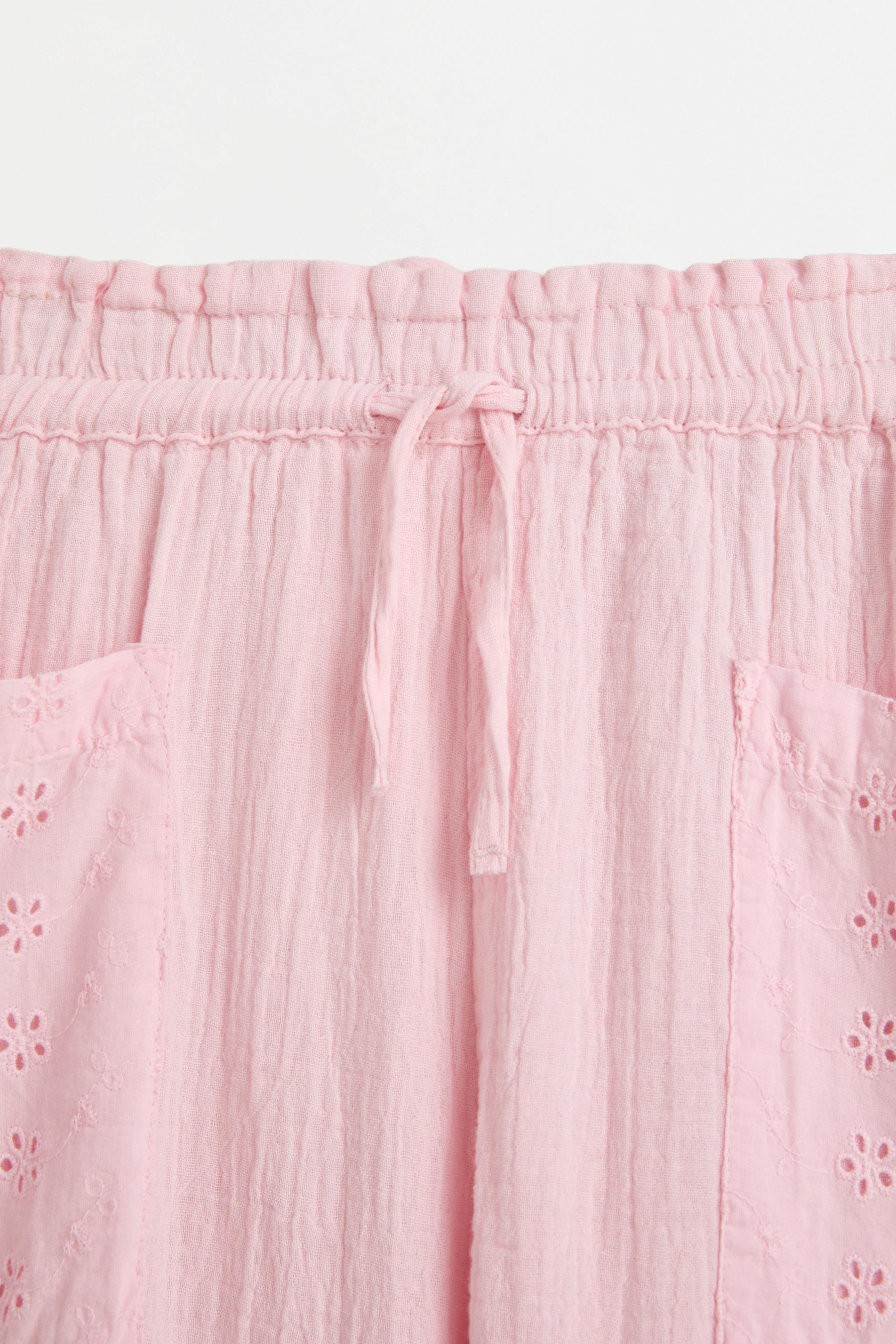 Swiss embroidery culottes — PINK