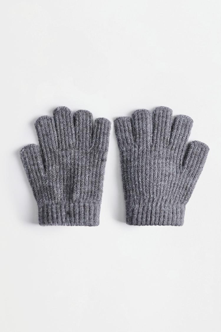 Knit gloves — GREY
