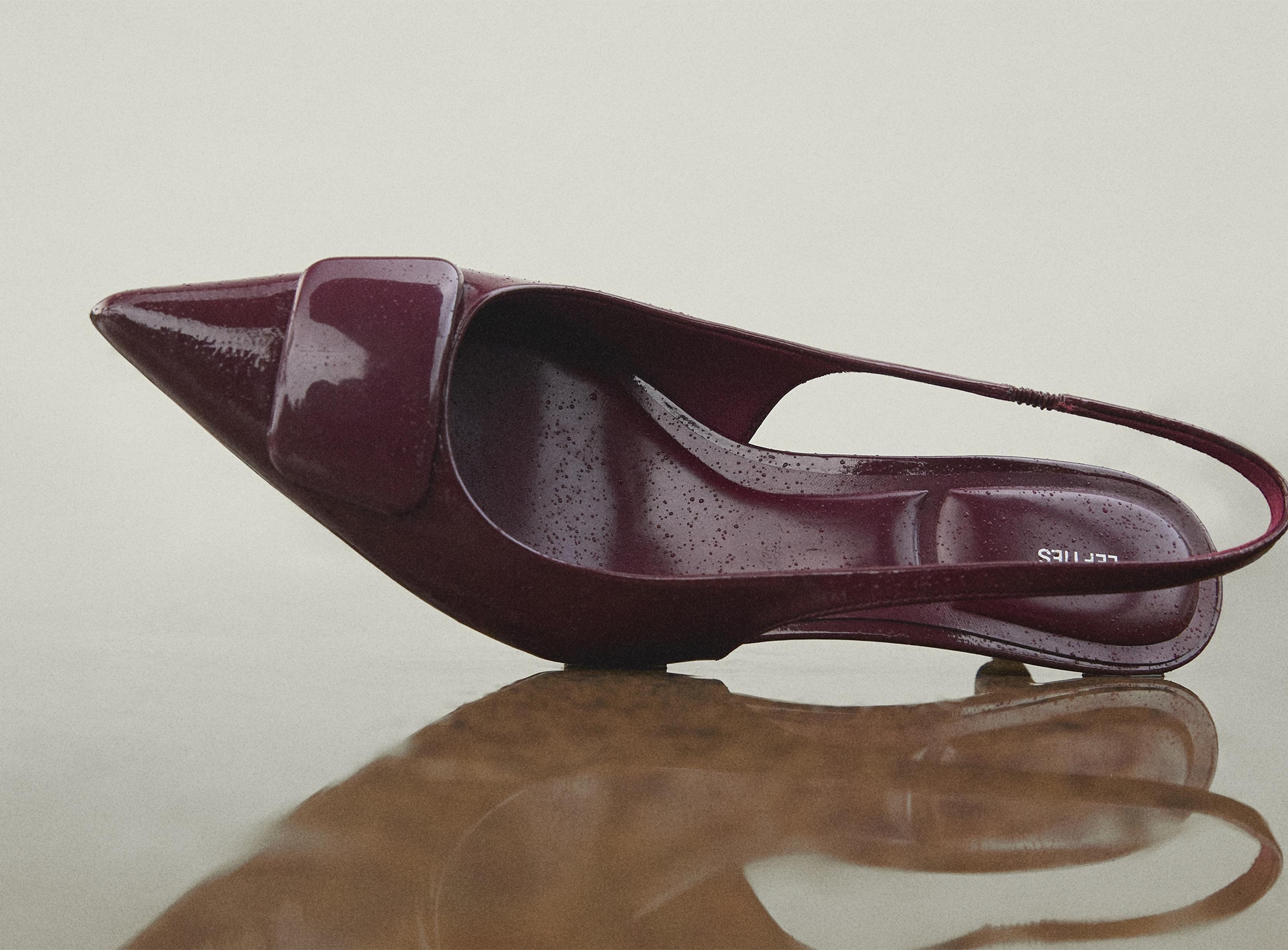Slingback heel shoe — BURGUNDY