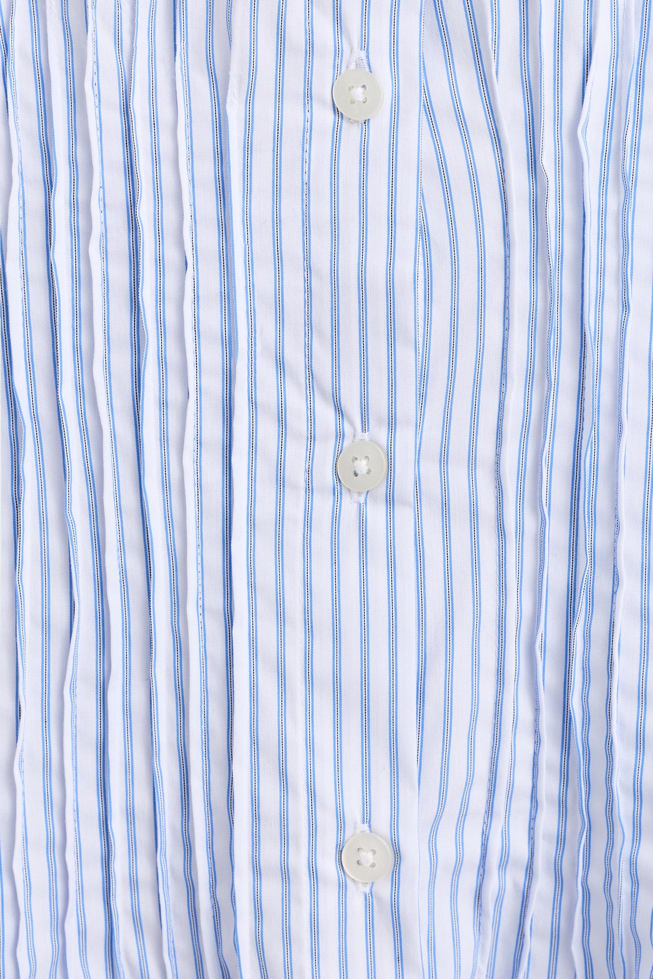 Poplin shirt with gathering — STRIPED
