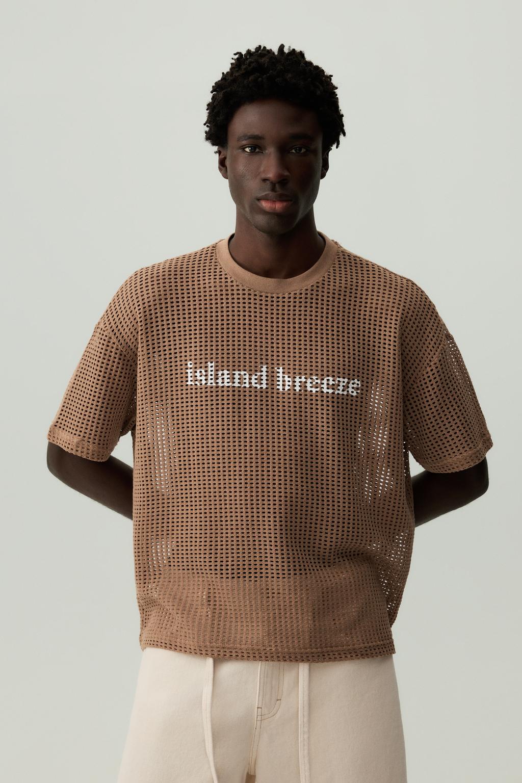 T-shirt mesh estampada