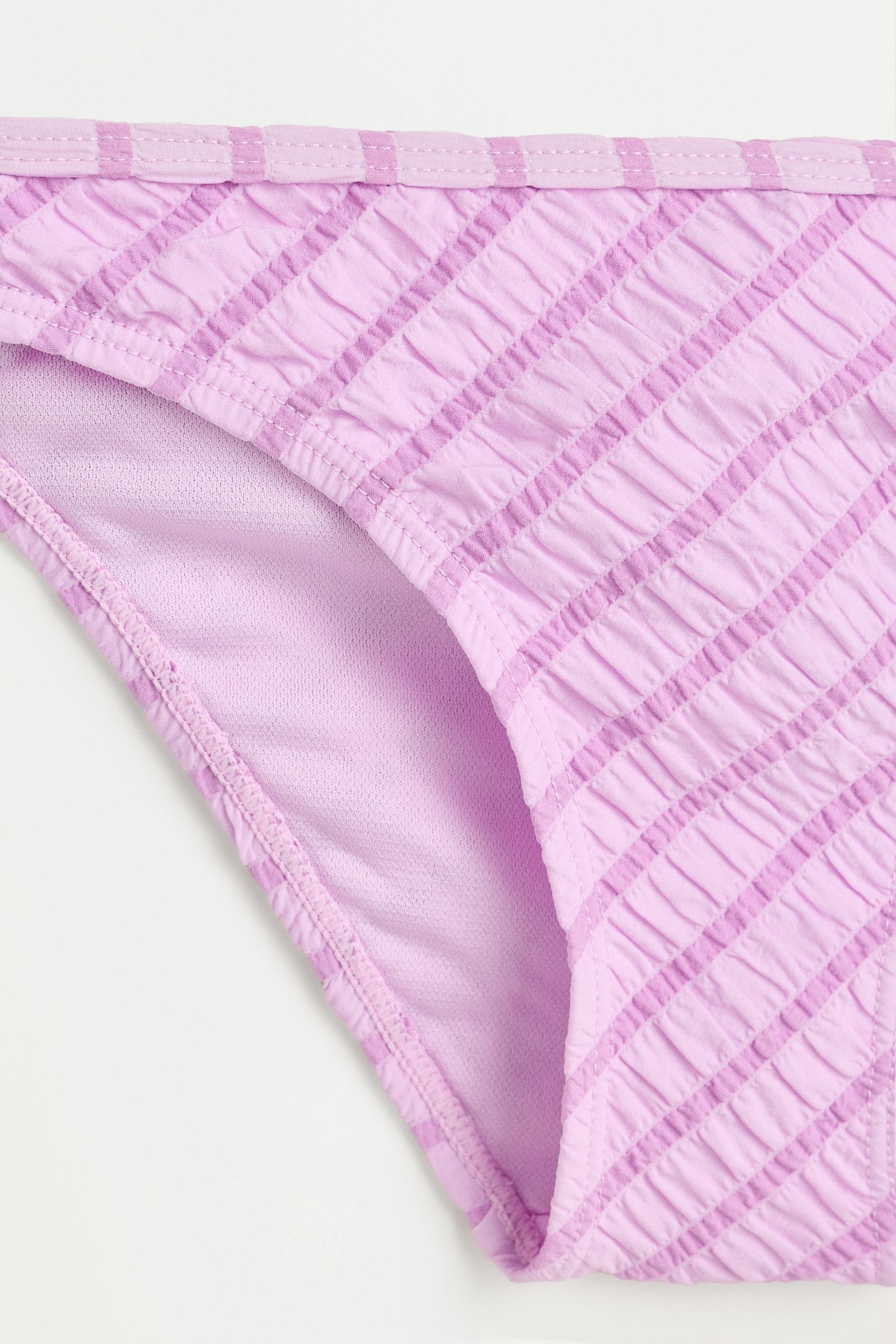 Girls' Blue Striped Bikini — PINK