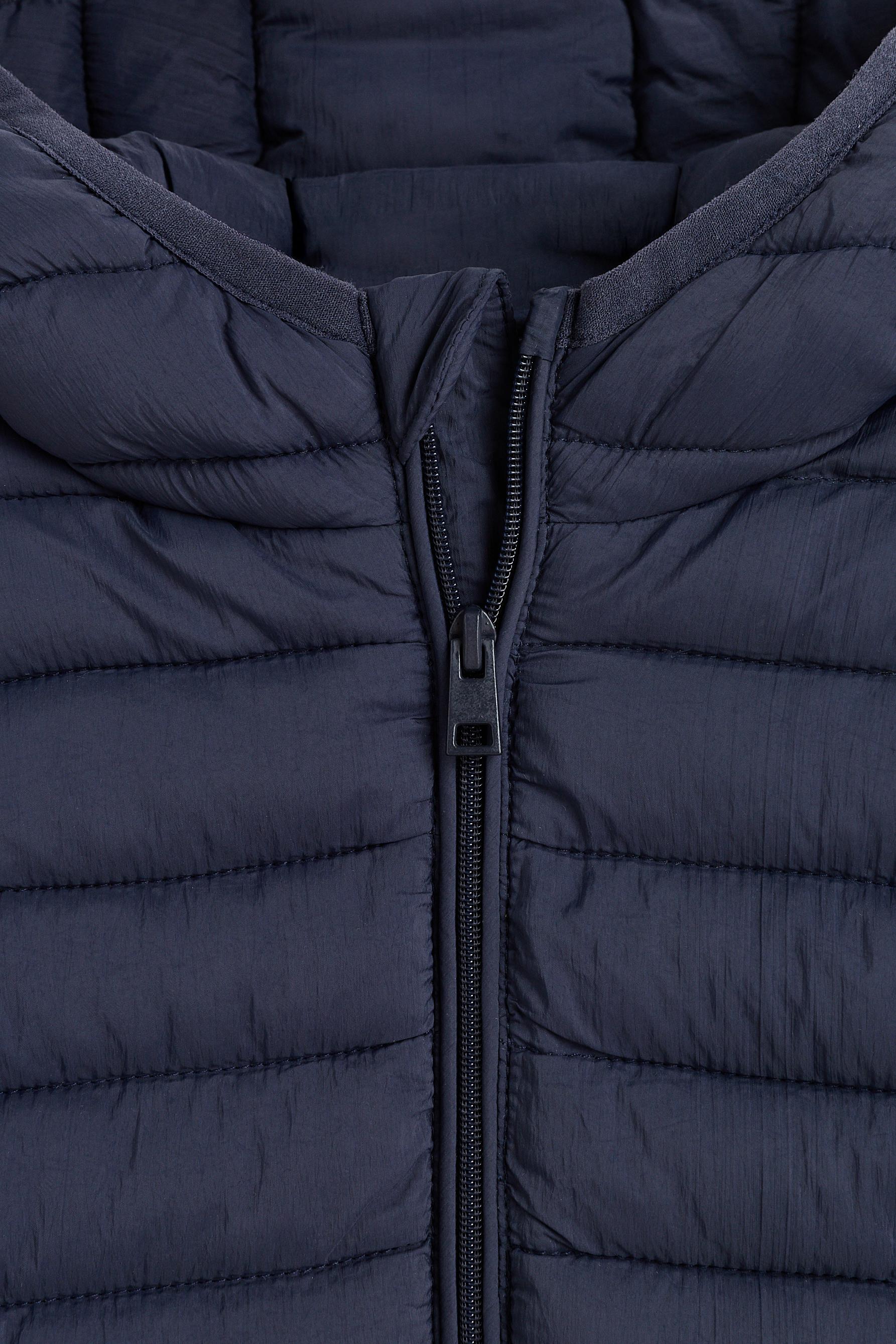 Lightweight hooded quilted jacket — NAVY