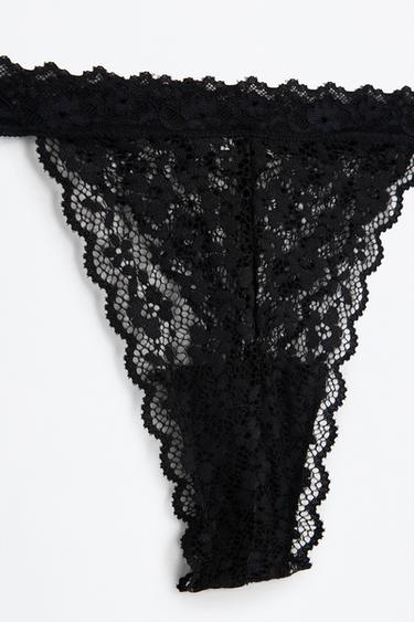 2-pack of lace thongs — BLACK 9