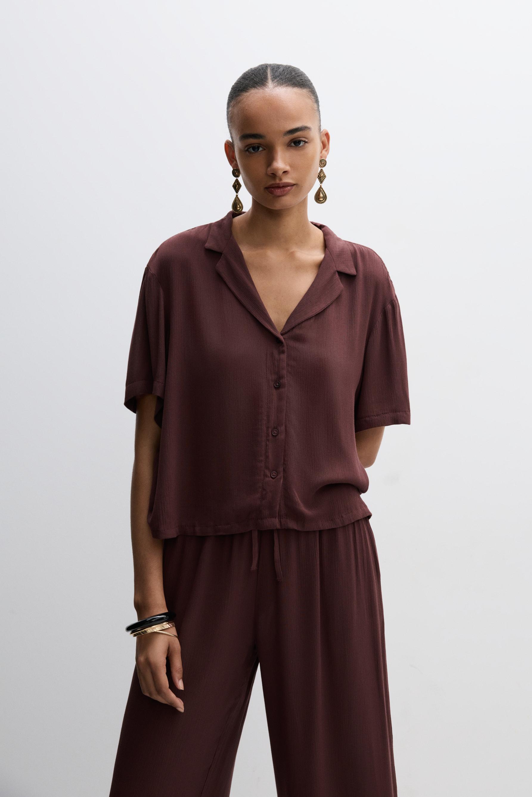 Camisa manga corta textura