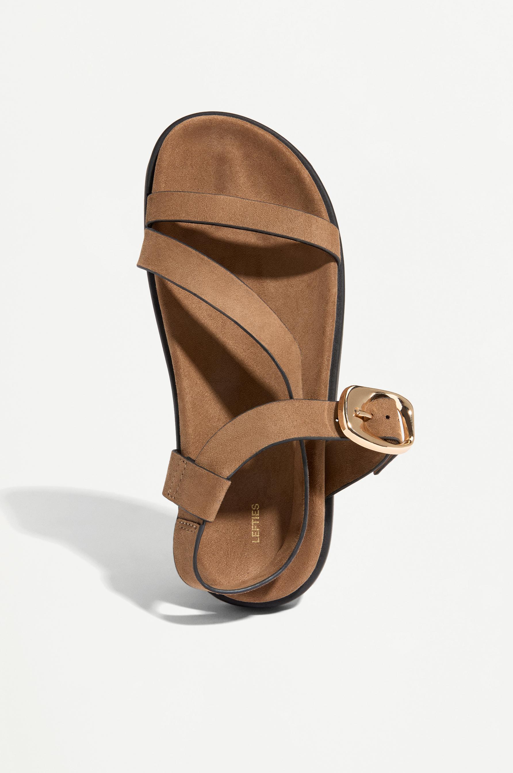 Strap flat sandals — LEATHER