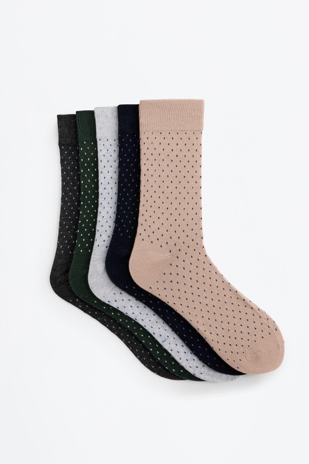 Pack of 5 long polka dot socks