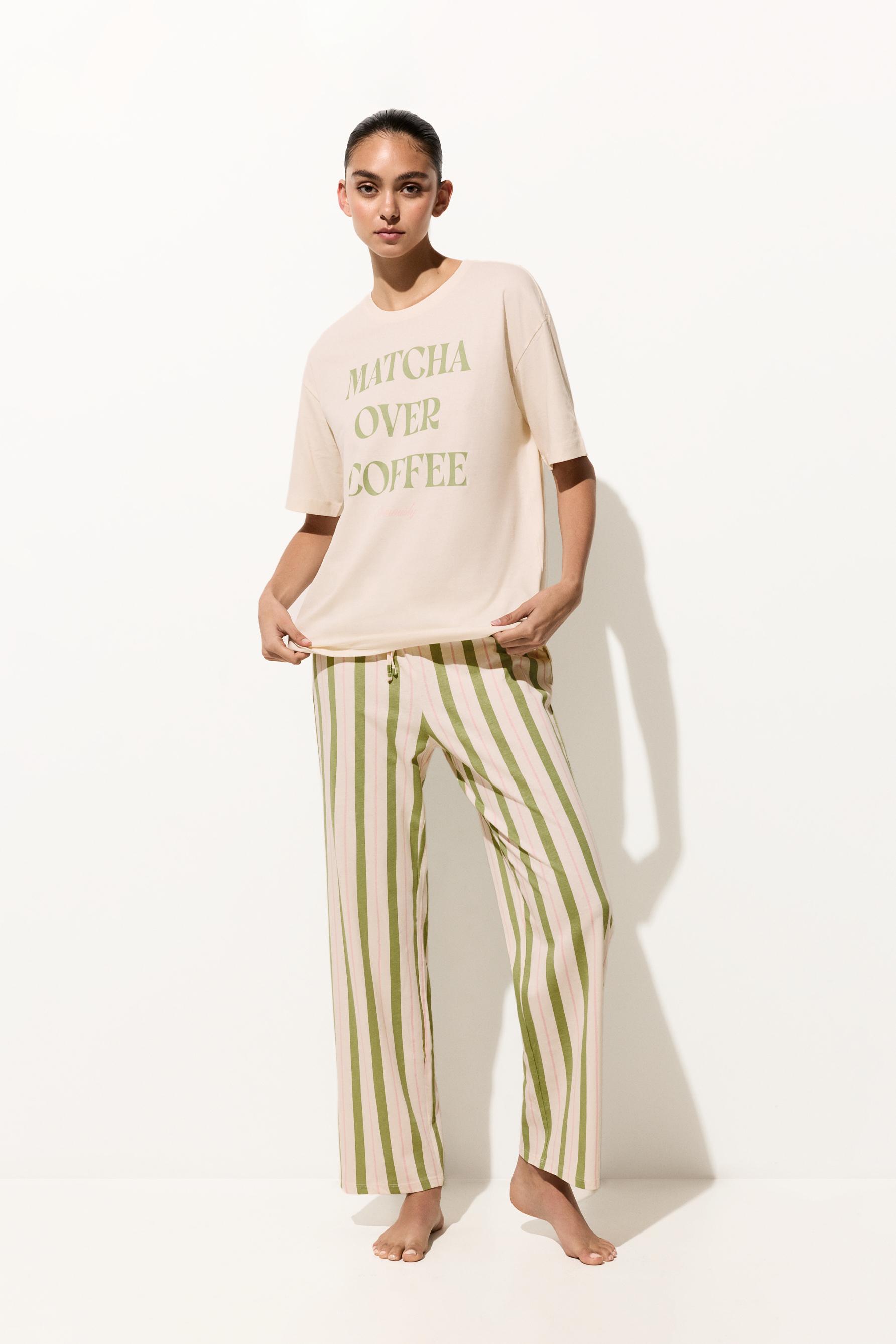 Long printed pyjamas — ECRU