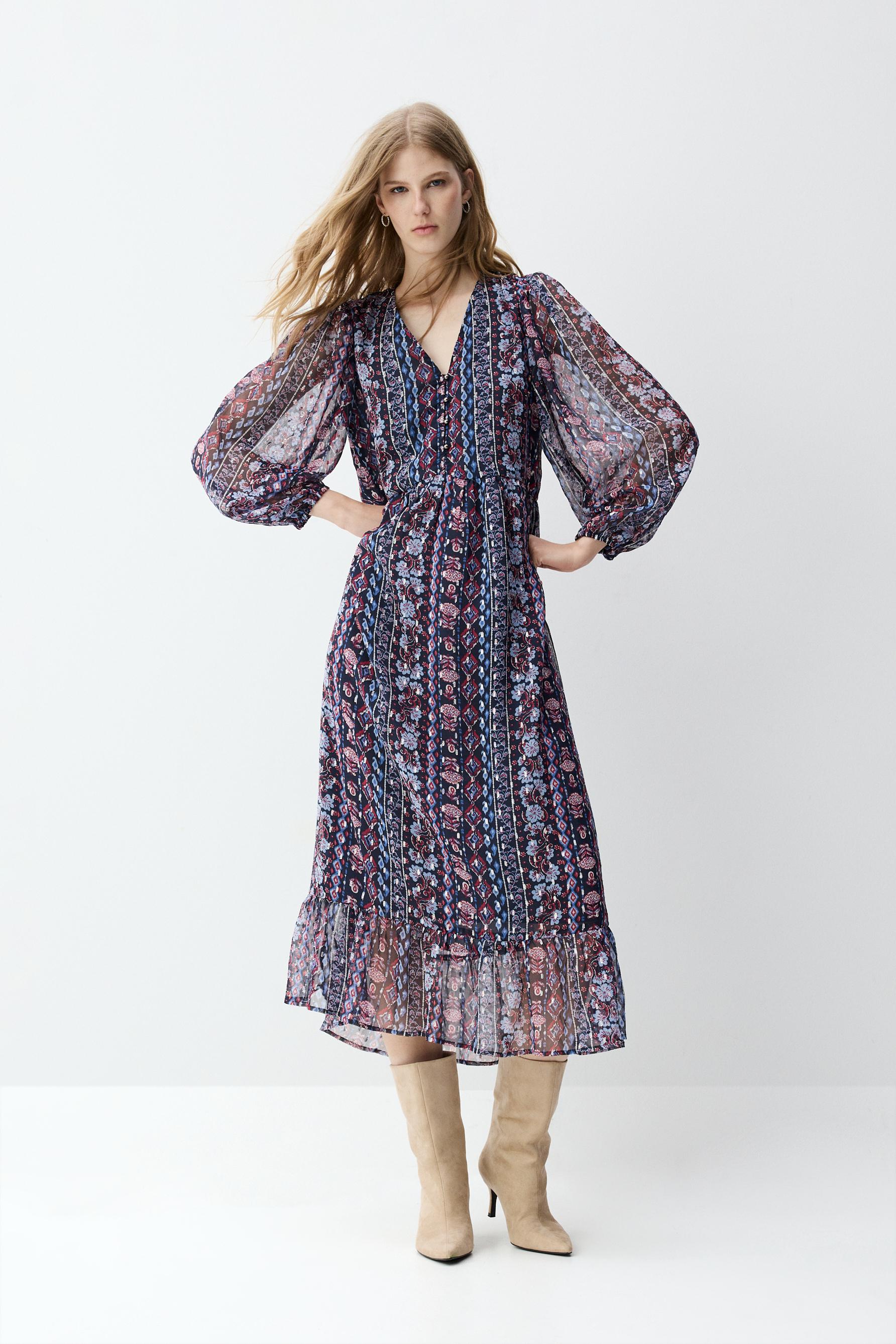Vestido midi estampado