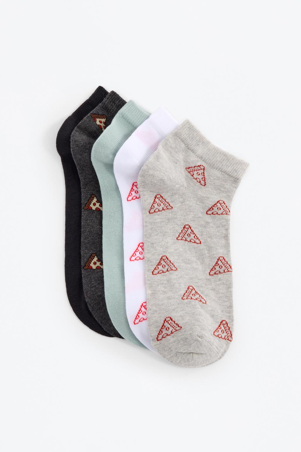 5-pack of contrast ankle socks