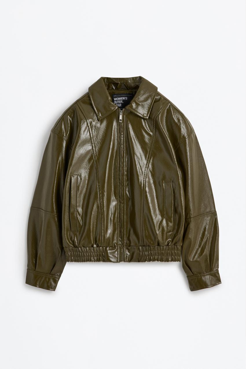 Cazadora efecto piel brillante Cazadoras Abrigos ROPA Lefties