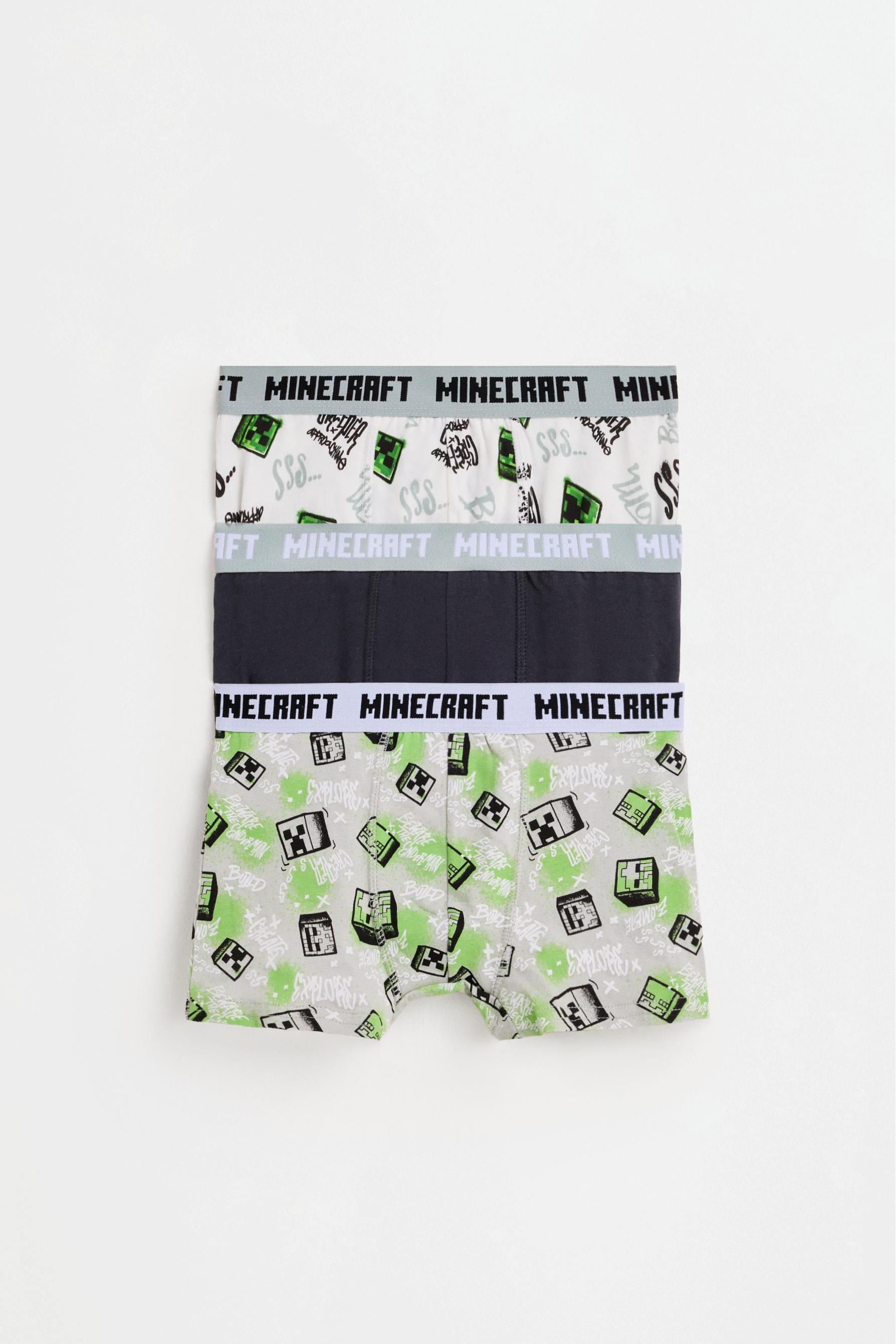 Minecraft Boxer Briefs (3-Pack) — GREYISH GREEN