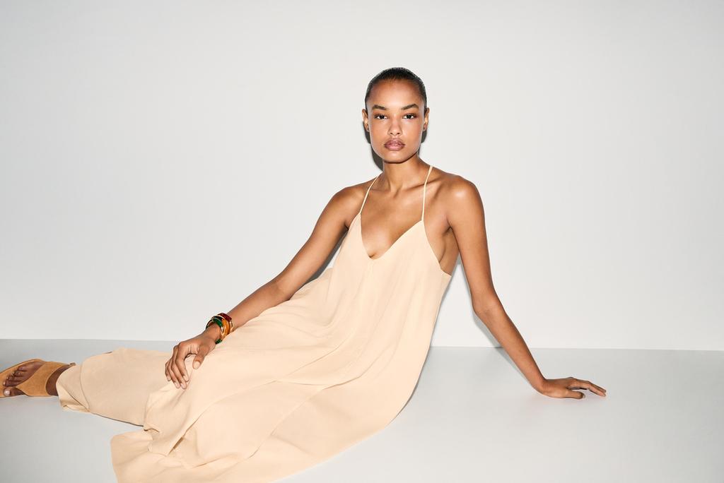 Vestido midi abalorios