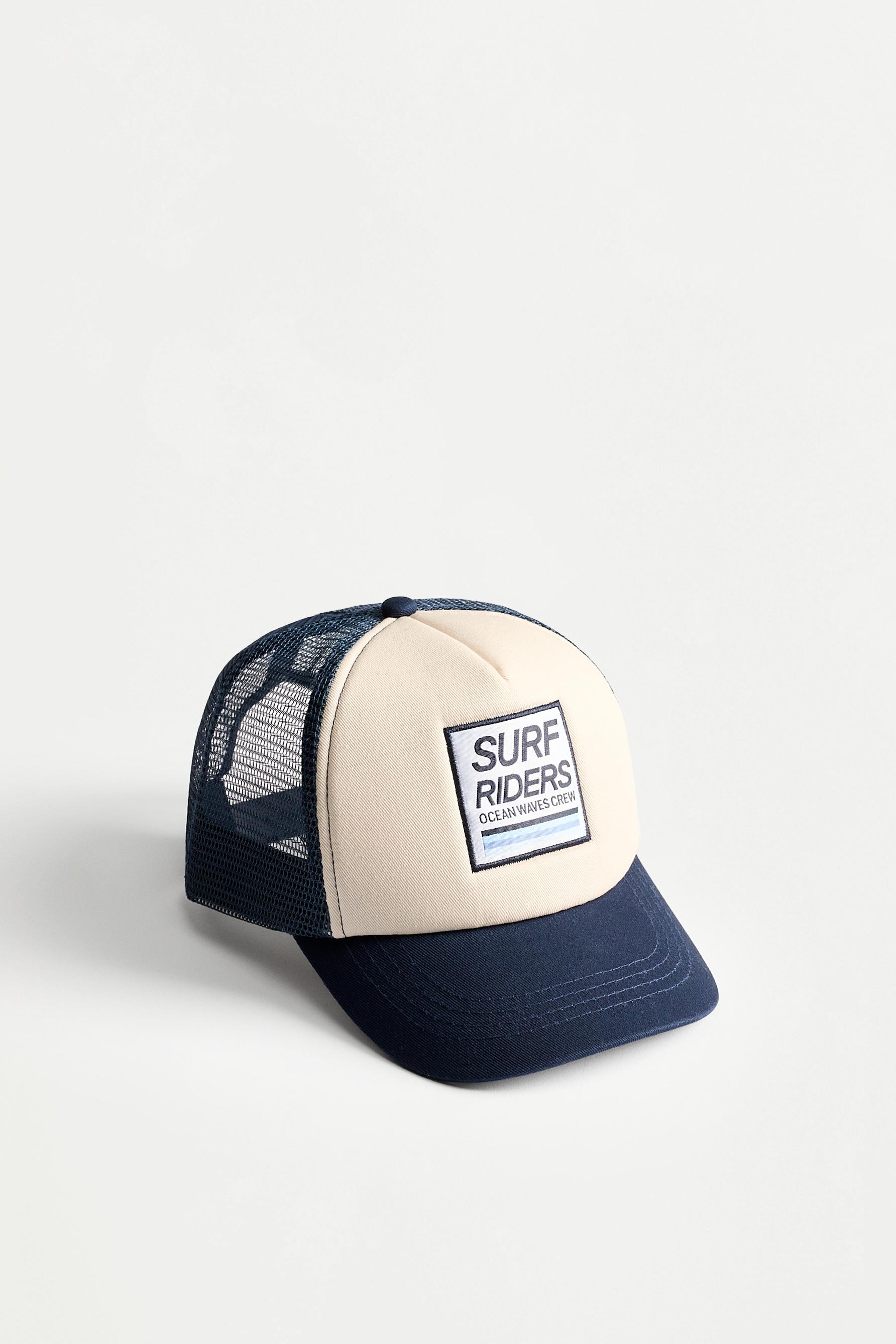 Surf Riders patch cap — ECRU/BLUE
