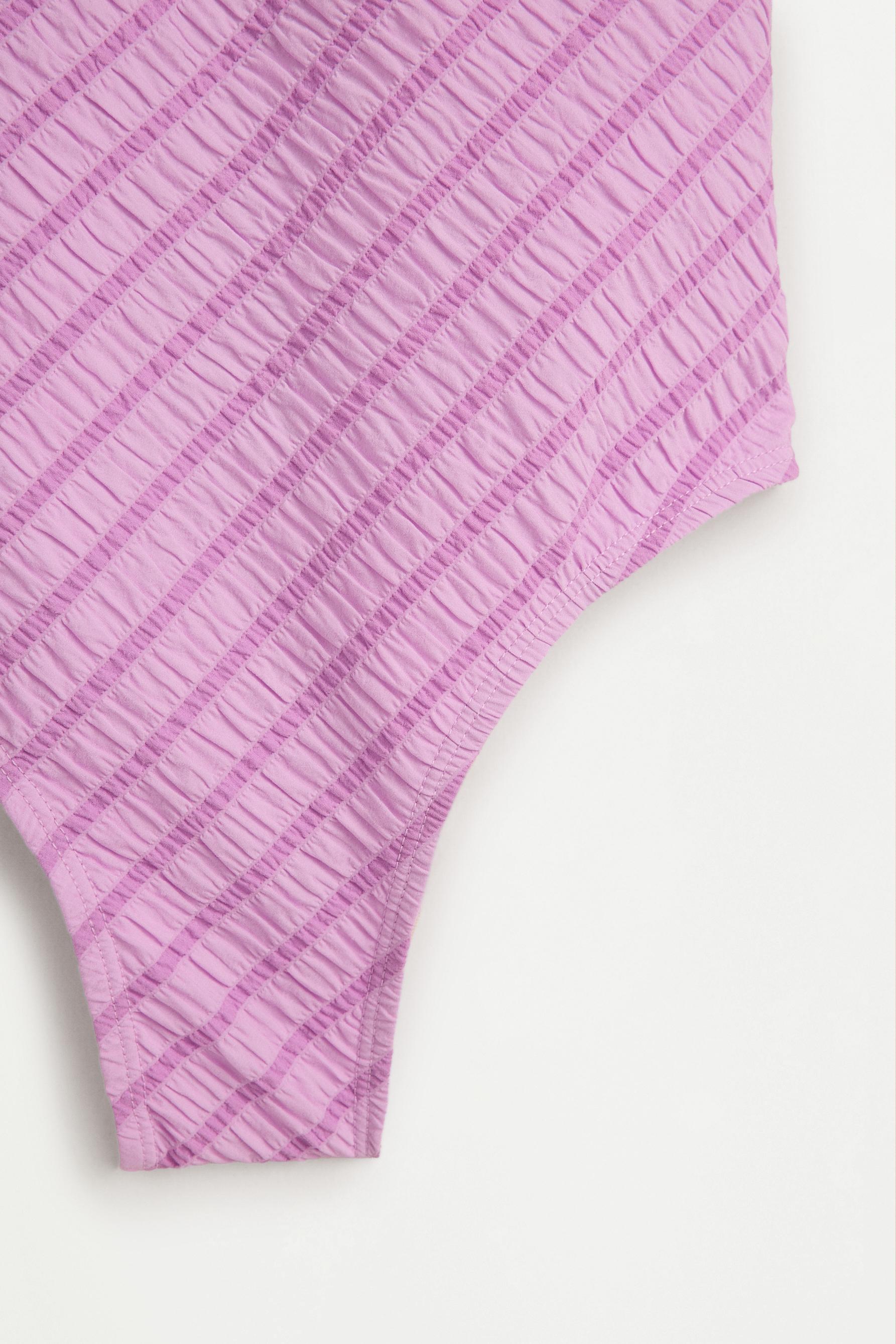 Girl's Striped Swimsuit — PINK