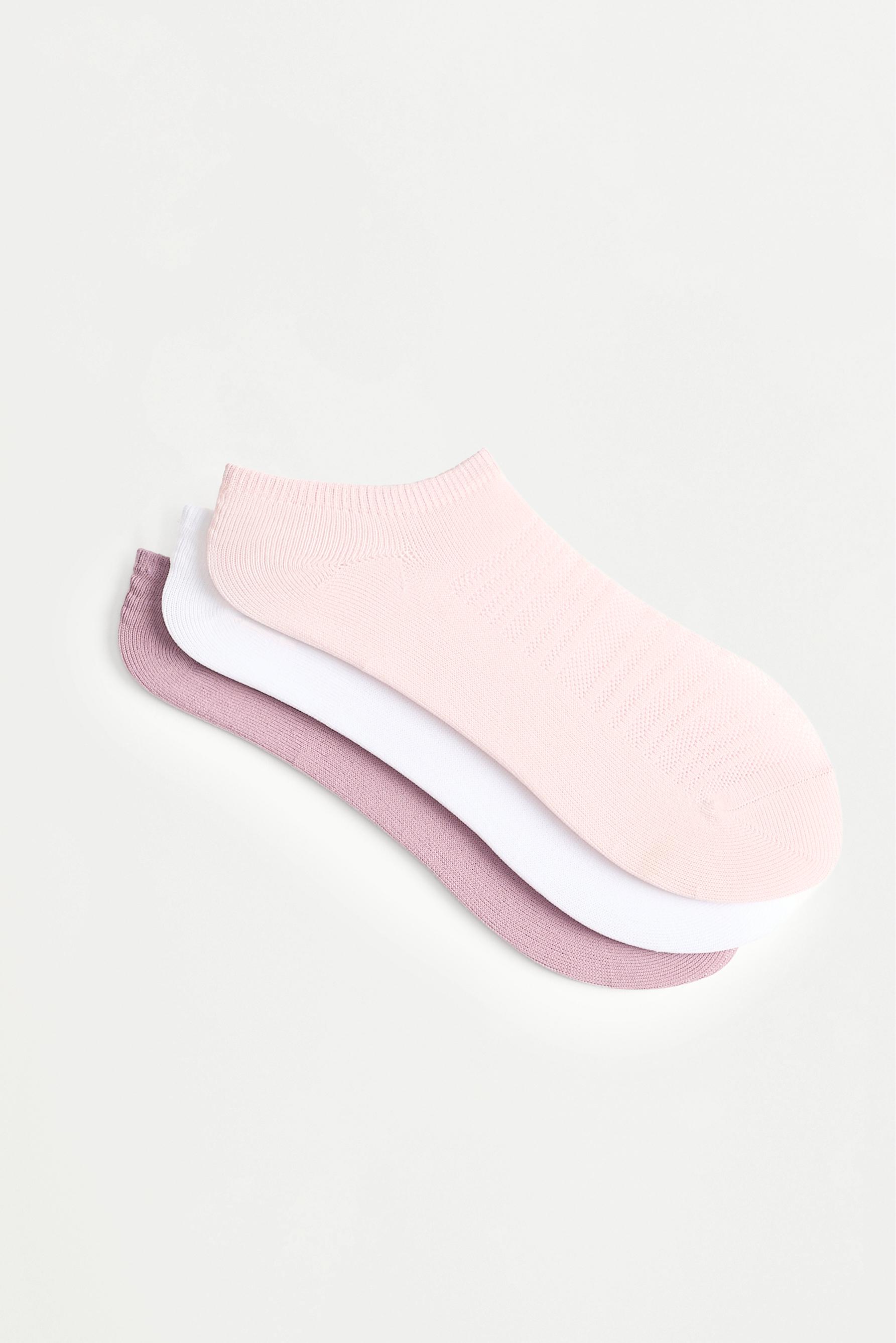 No-show sports socks (3-pack) — MAUVE PINK
