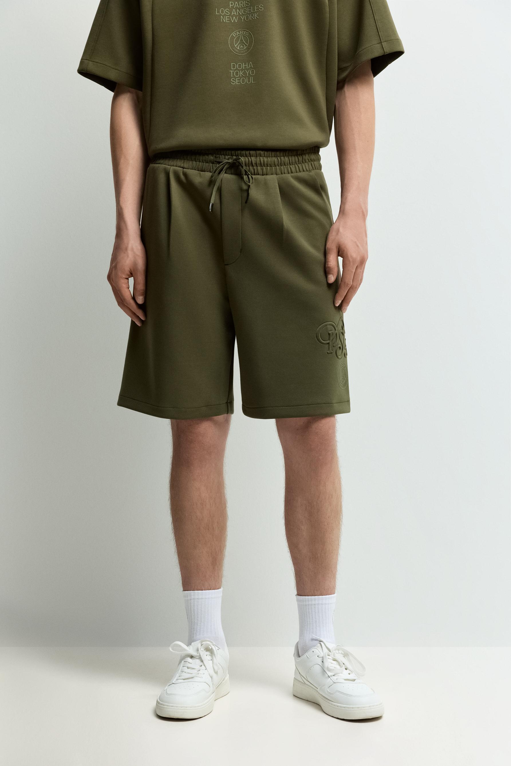 Paris Saint-Germain x Lefties interlock Bermuda shorts — DARK KHAKI