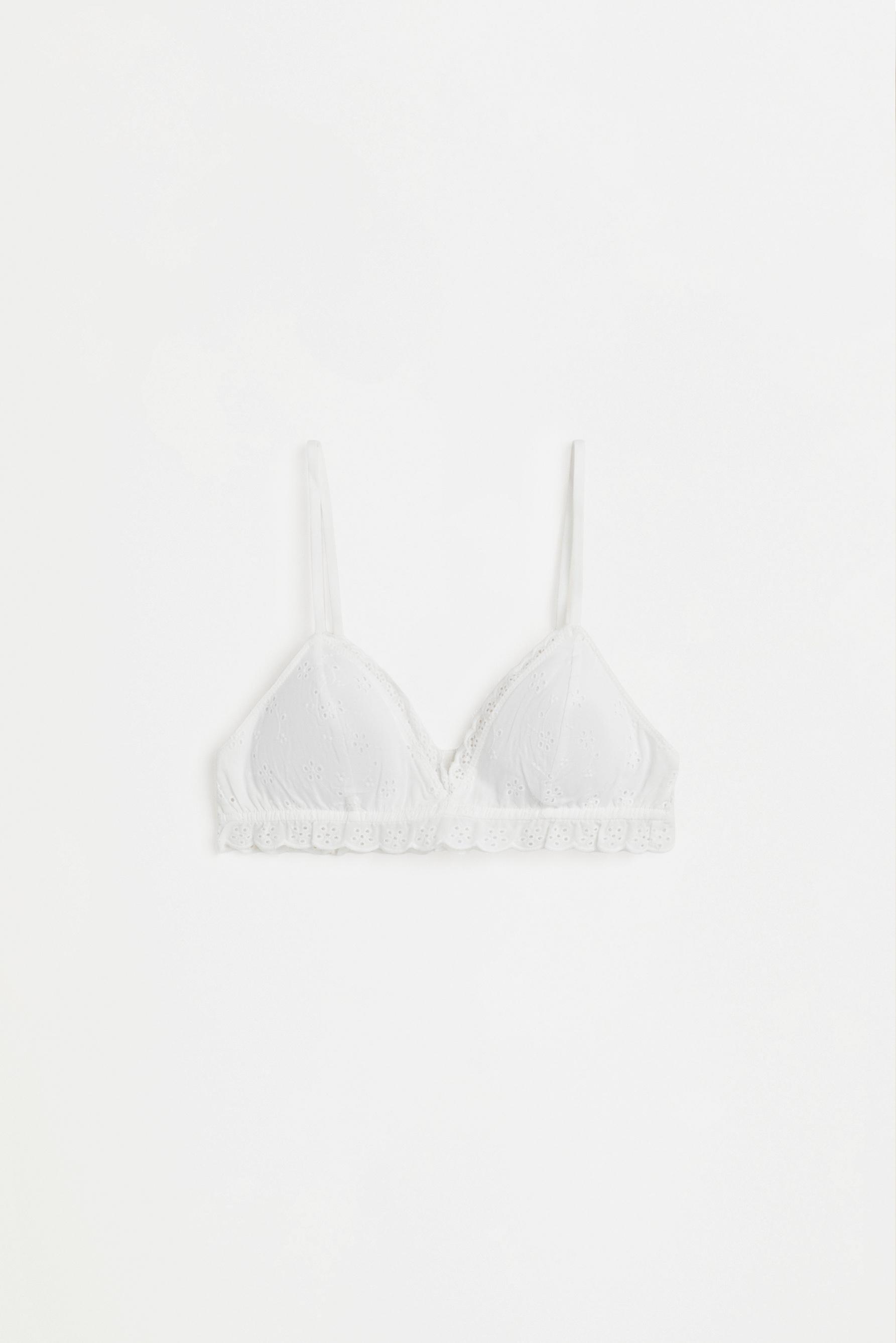 Swiss embroidery bralette — WHITE