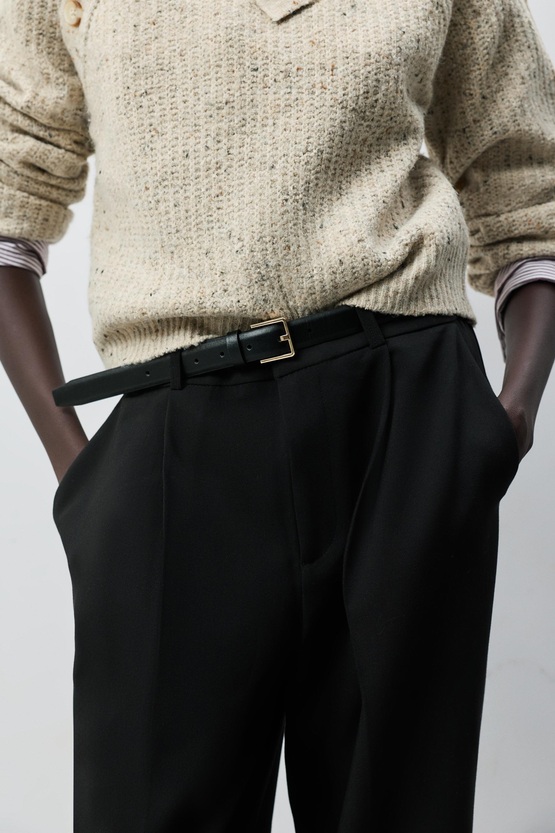 Carrot fit dress trousers — BLACK