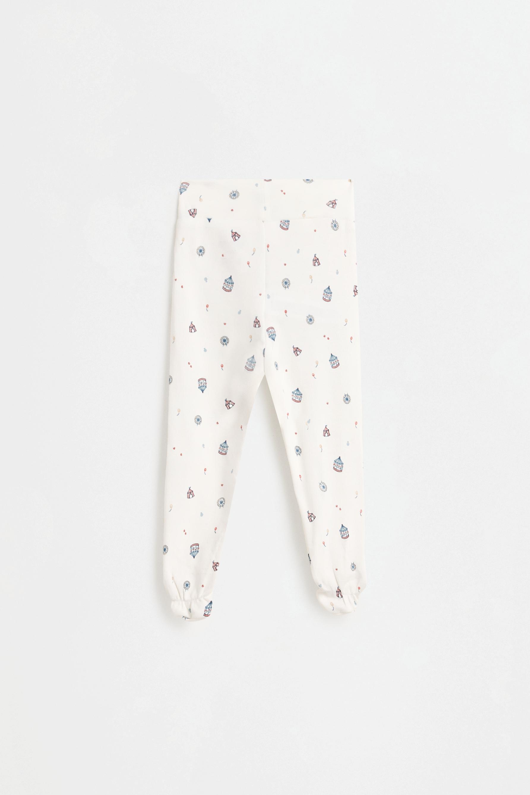 Printed bodysuit, footed leggings and hat set — FADED BLUE