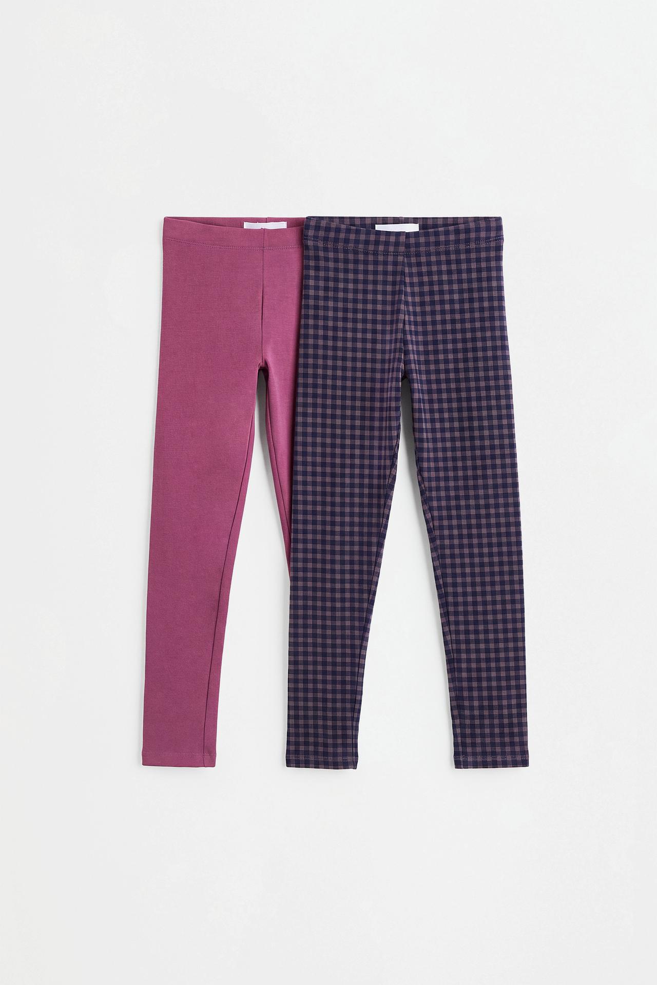 2-pack of contrast leggings — DARK PLUM