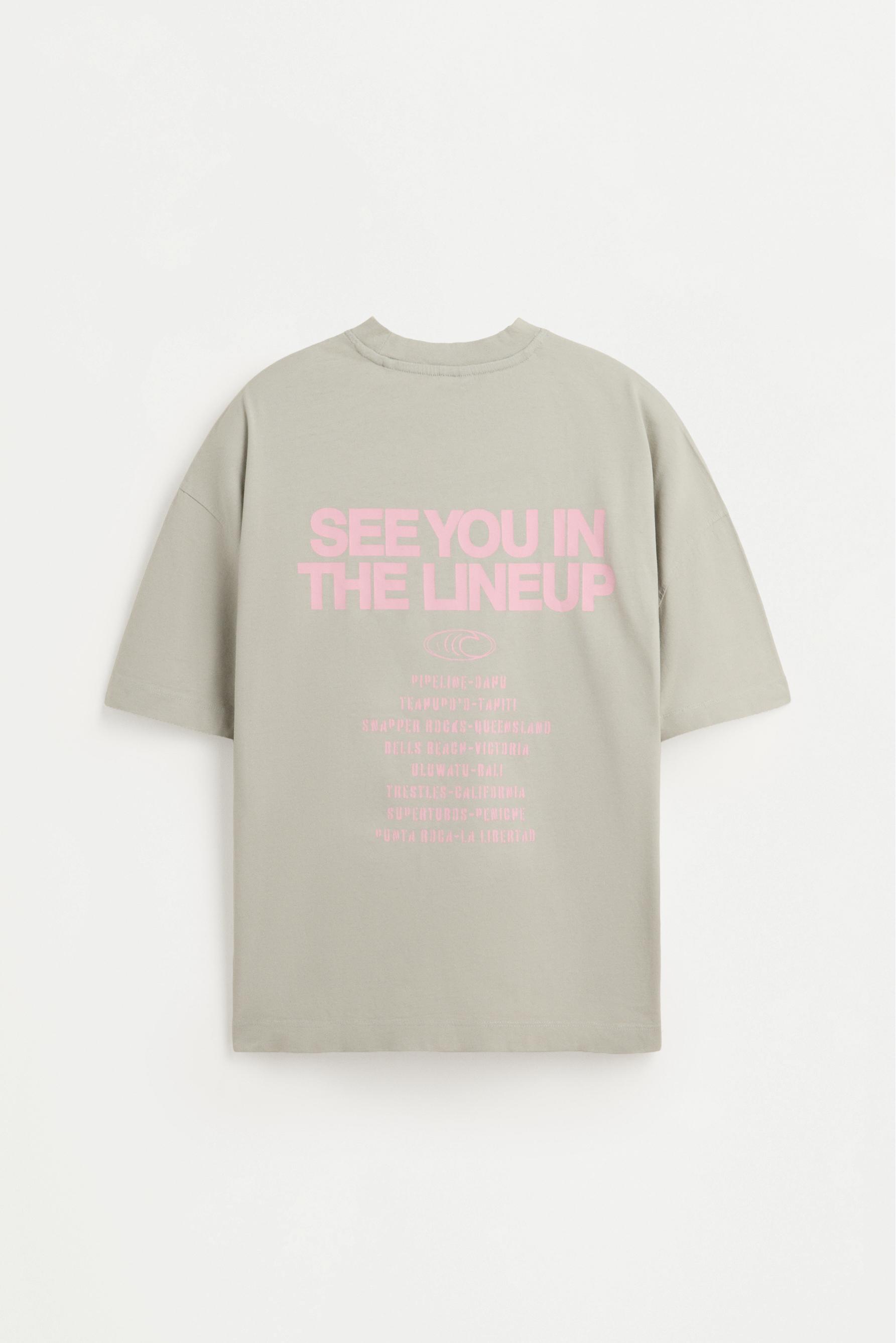 Faded effect printed T-shirt — STEEL