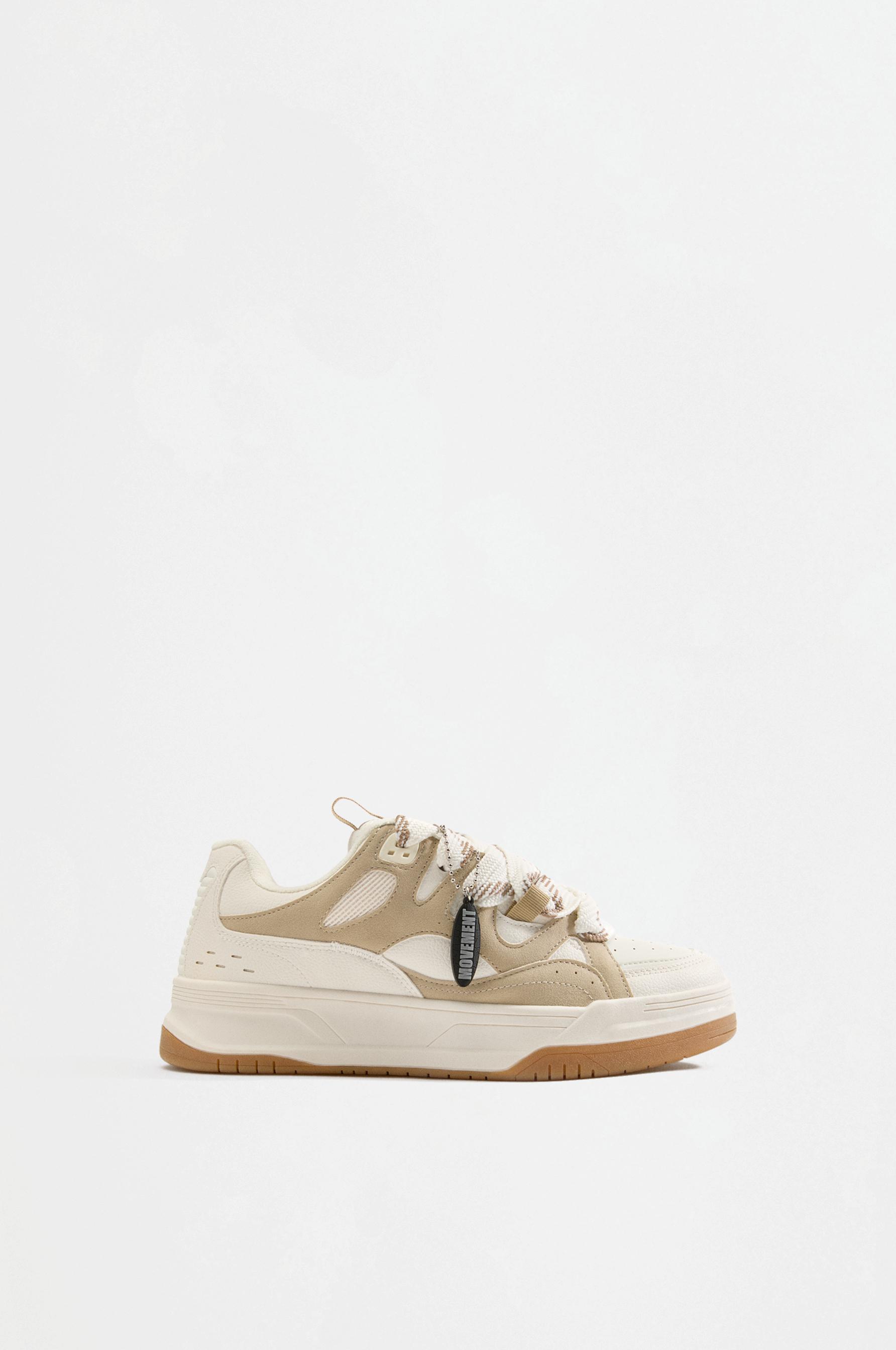 COMBINED VOLUME SNEAKERS — BEIGE
