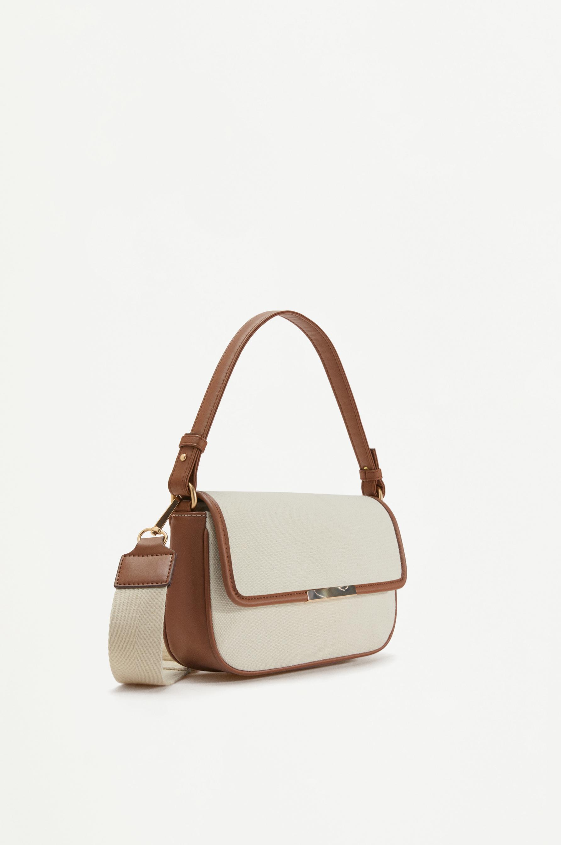 Canvas flap crossbody bag — CAMEL