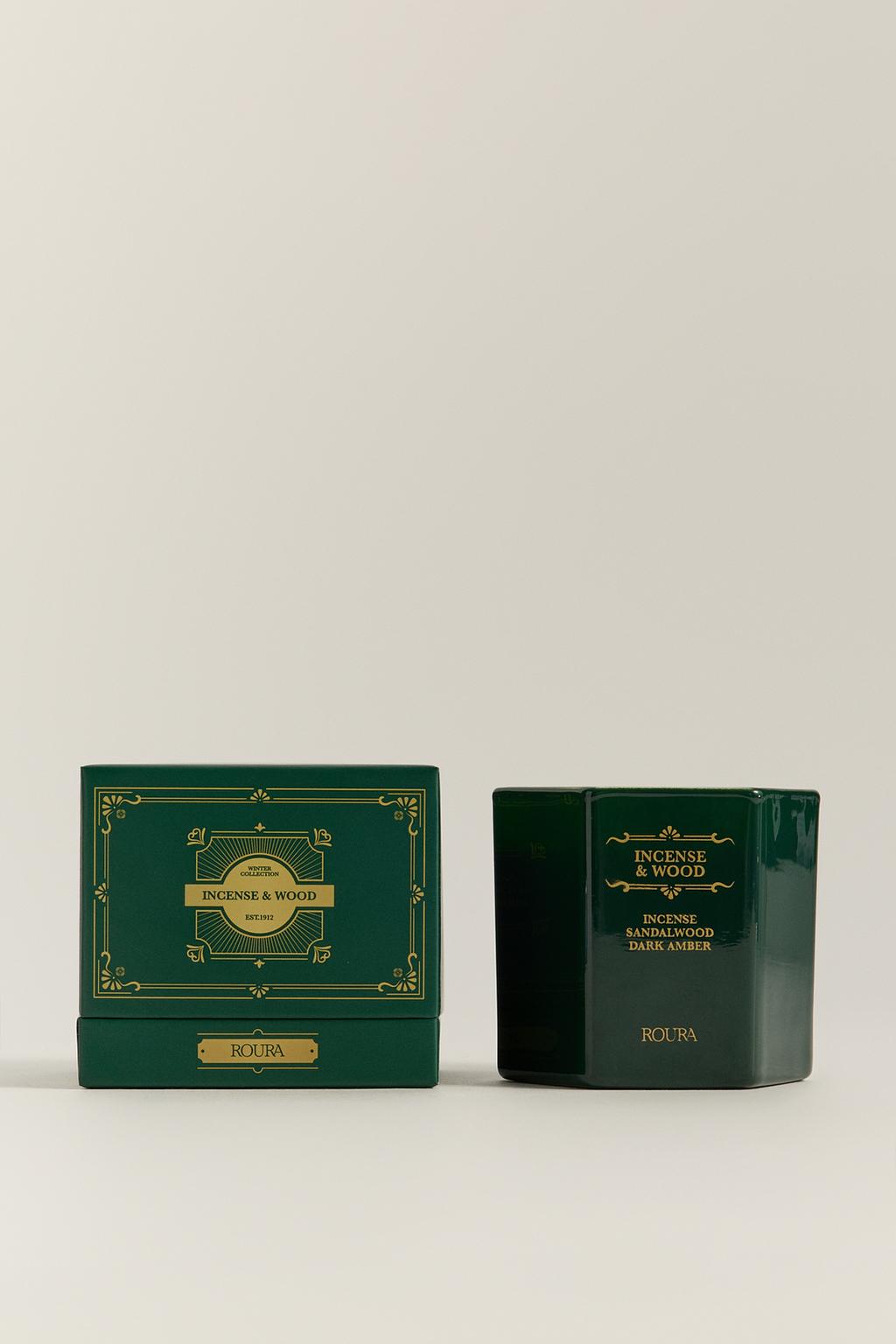 Vela aromática Incense & Wood - Roura 180 gr