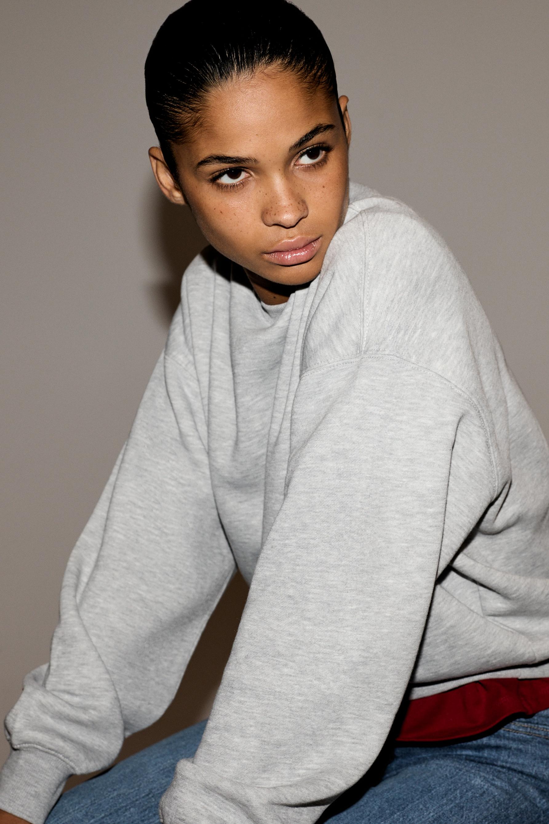 Basic tracksuit sweatshirt — GREY MARL