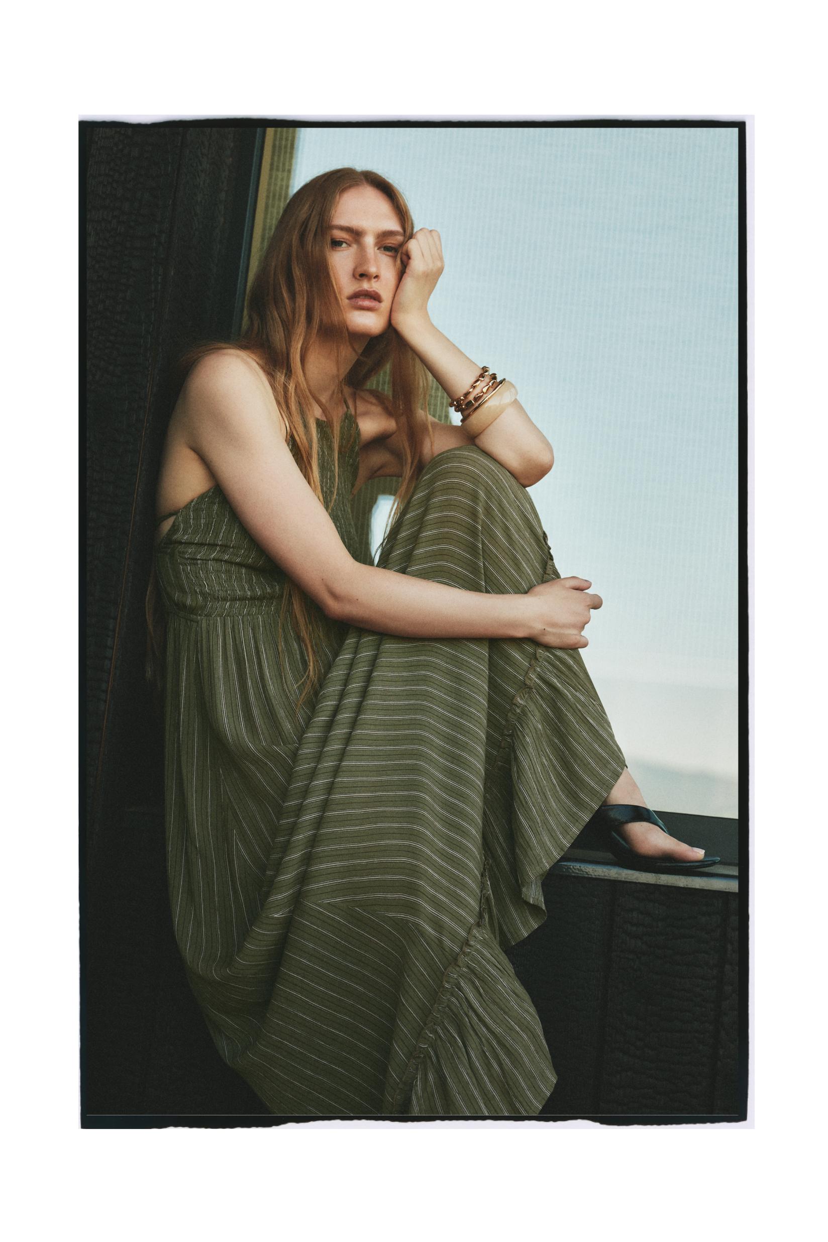 Halter midi dress — KHAKI