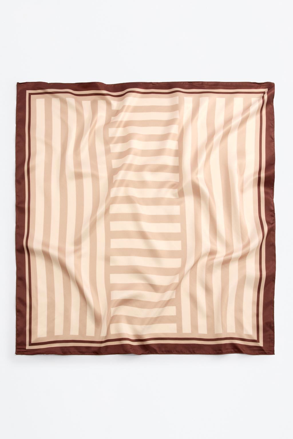 Striped sateen scarf