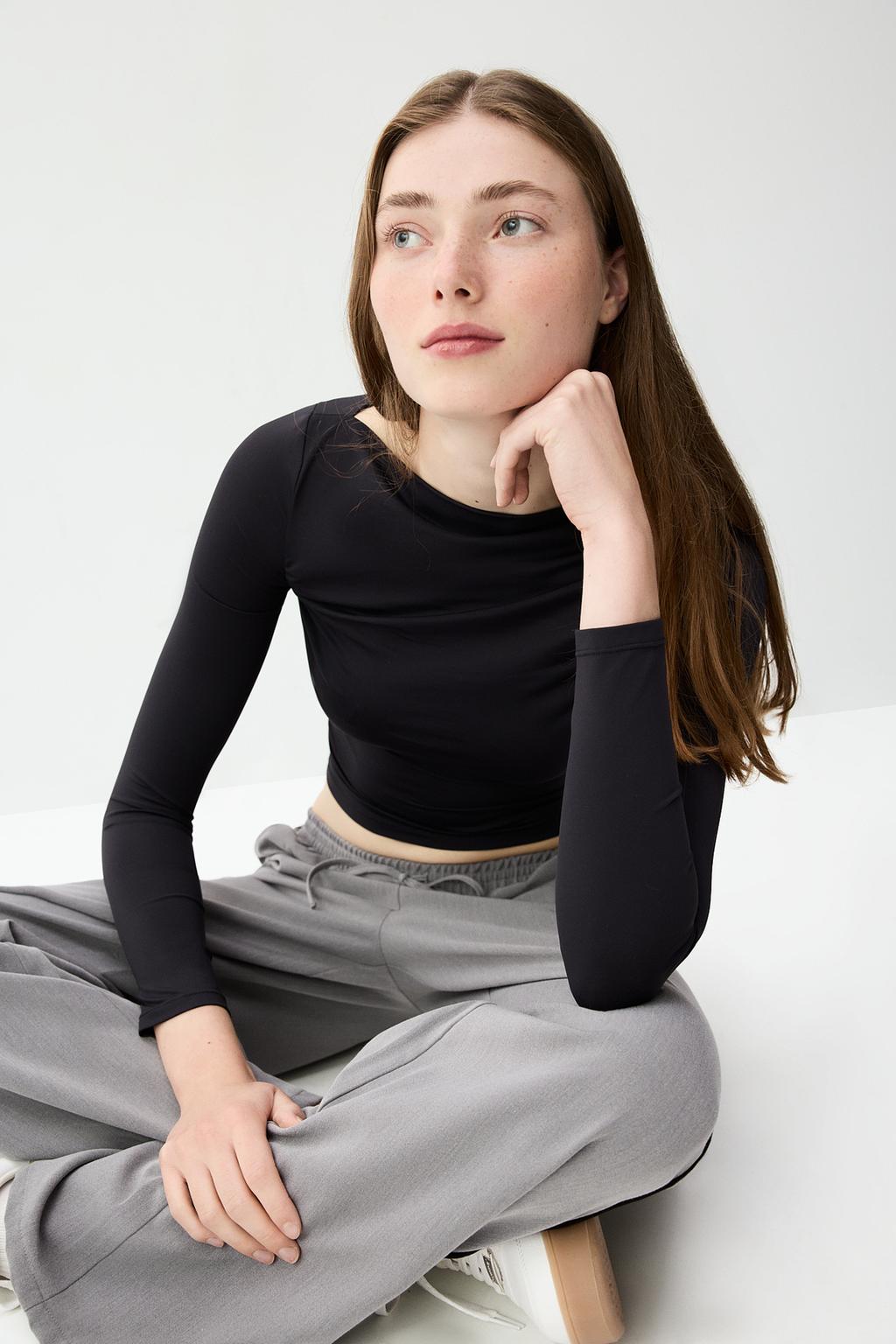 Camiseta poliamida frunces