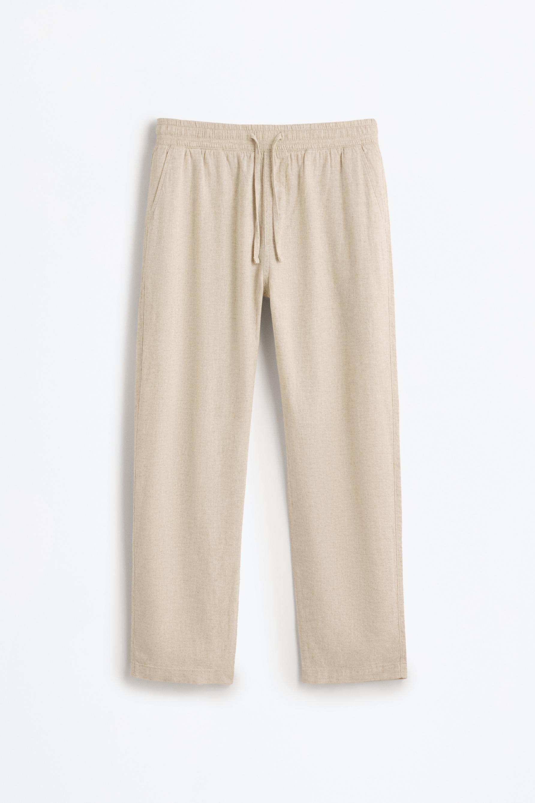 Linen-cotton jogger trousers — OFF WHITE