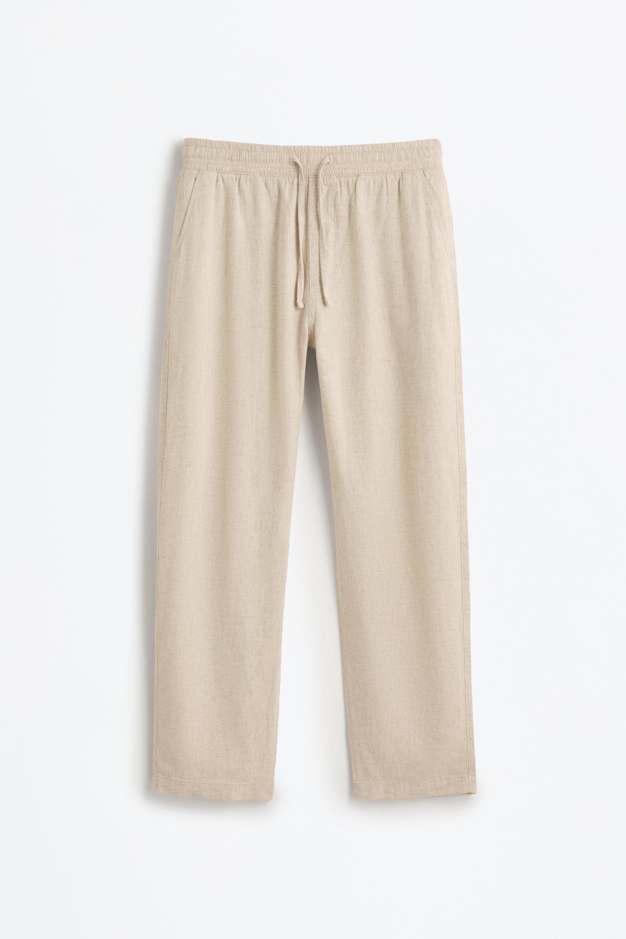 Linen-cotton jogger trousers — OFF WHITE
