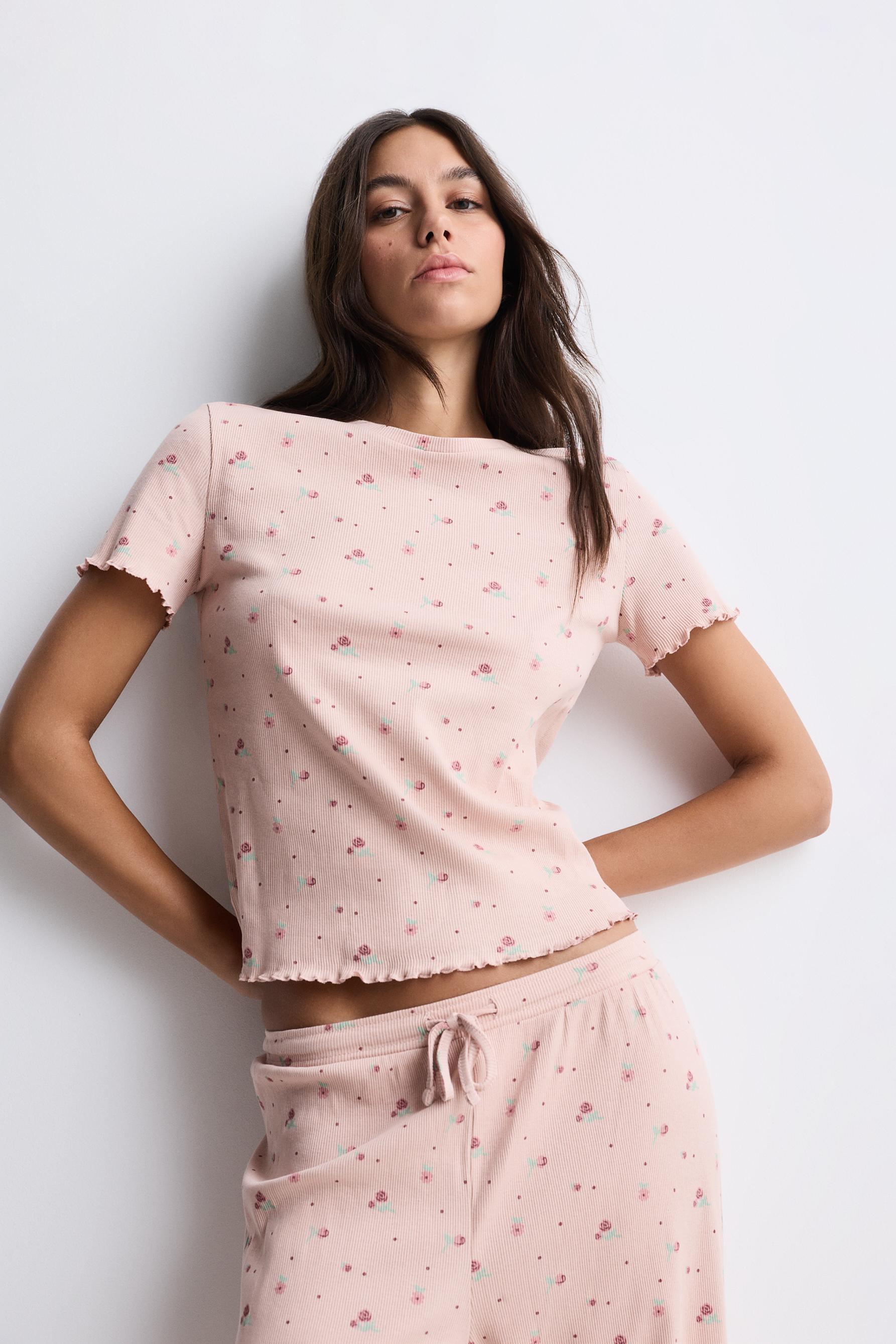 Long printed pyjamas — PASTEL PINK
