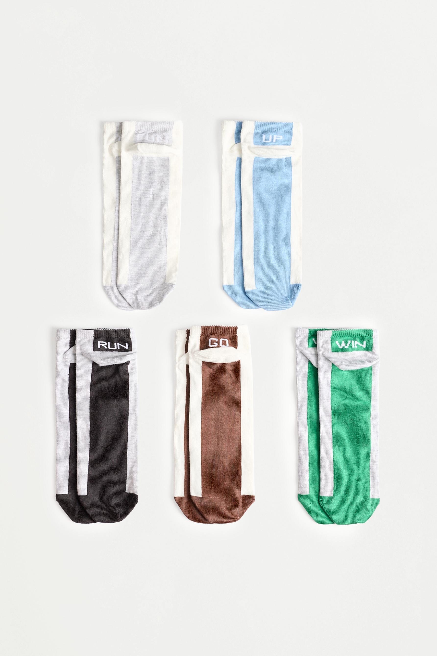Running Ankle Socks (5-Pack) — WHITE/WHITE