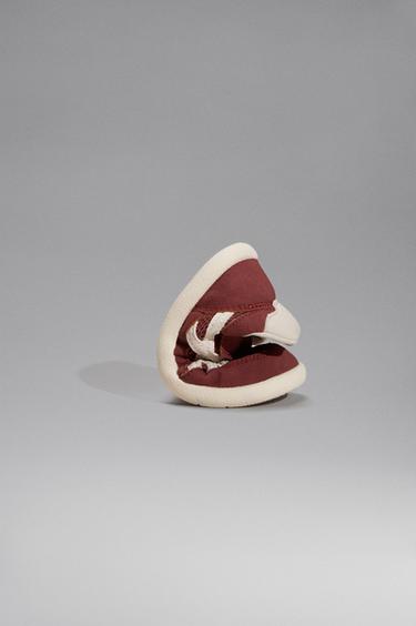 Mixed-finish barefoot sneakers — BURNT ORANGE 6